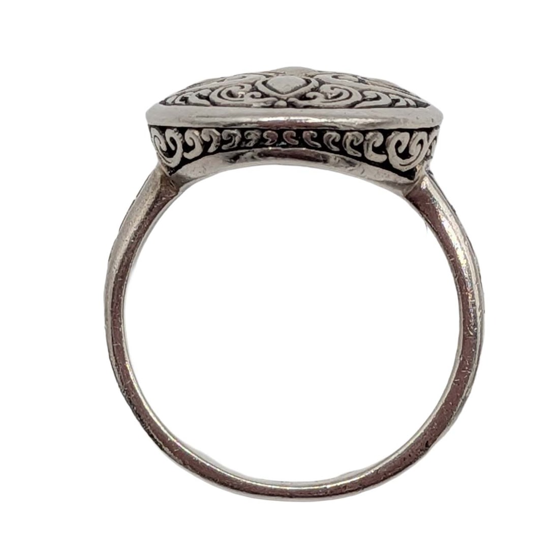Signed Sterling Silver Open Scrollwork Ring Size 9 - 3