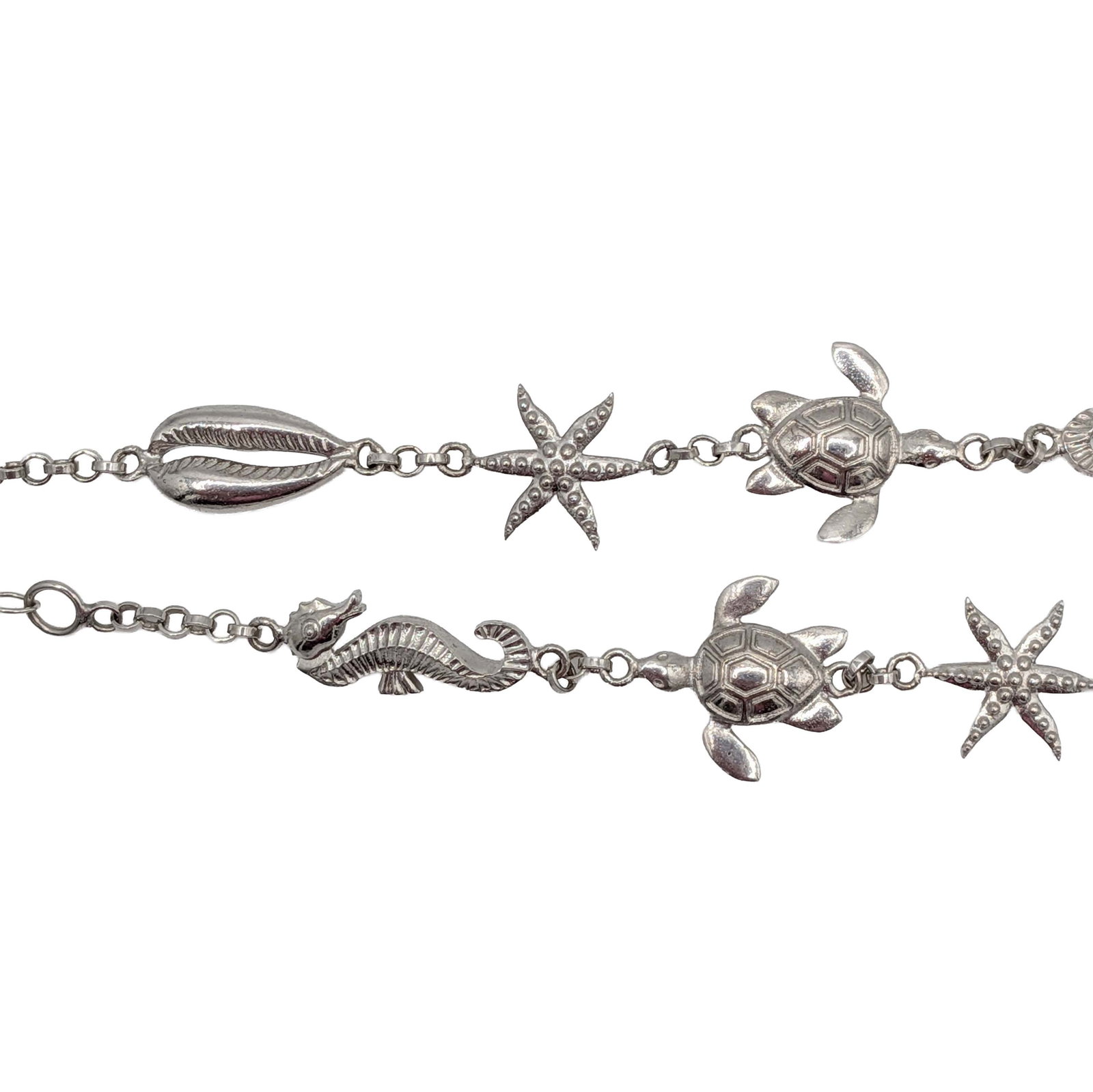 Sterling Silver Nautical Charm Link Anklet (1 of 3)