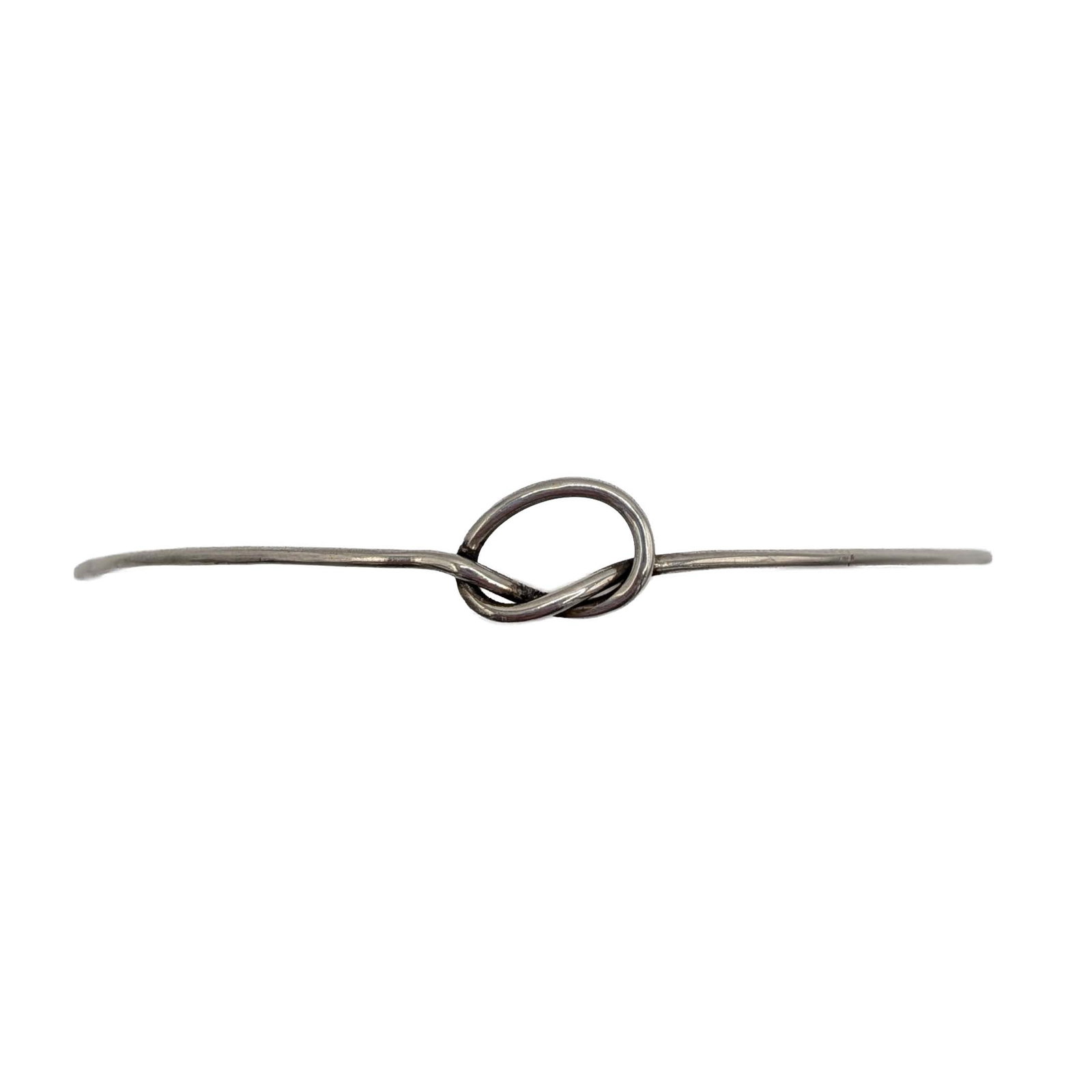 Sterling Silver Thin Endless Knot Bangle Bracelet: Sterling Silver Thin Endless Knot Bangle Bracelet. 8.5in Length. 3g