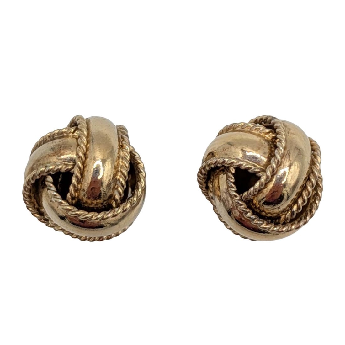 Signed Gold Over Sterling Silver Braided Milgrain Ball Stud Earrings: Signed Gold Over Sterling Silver Braided Milgrain Ball Stud Earrings. Signed 925 script D Thailand. 2.2g