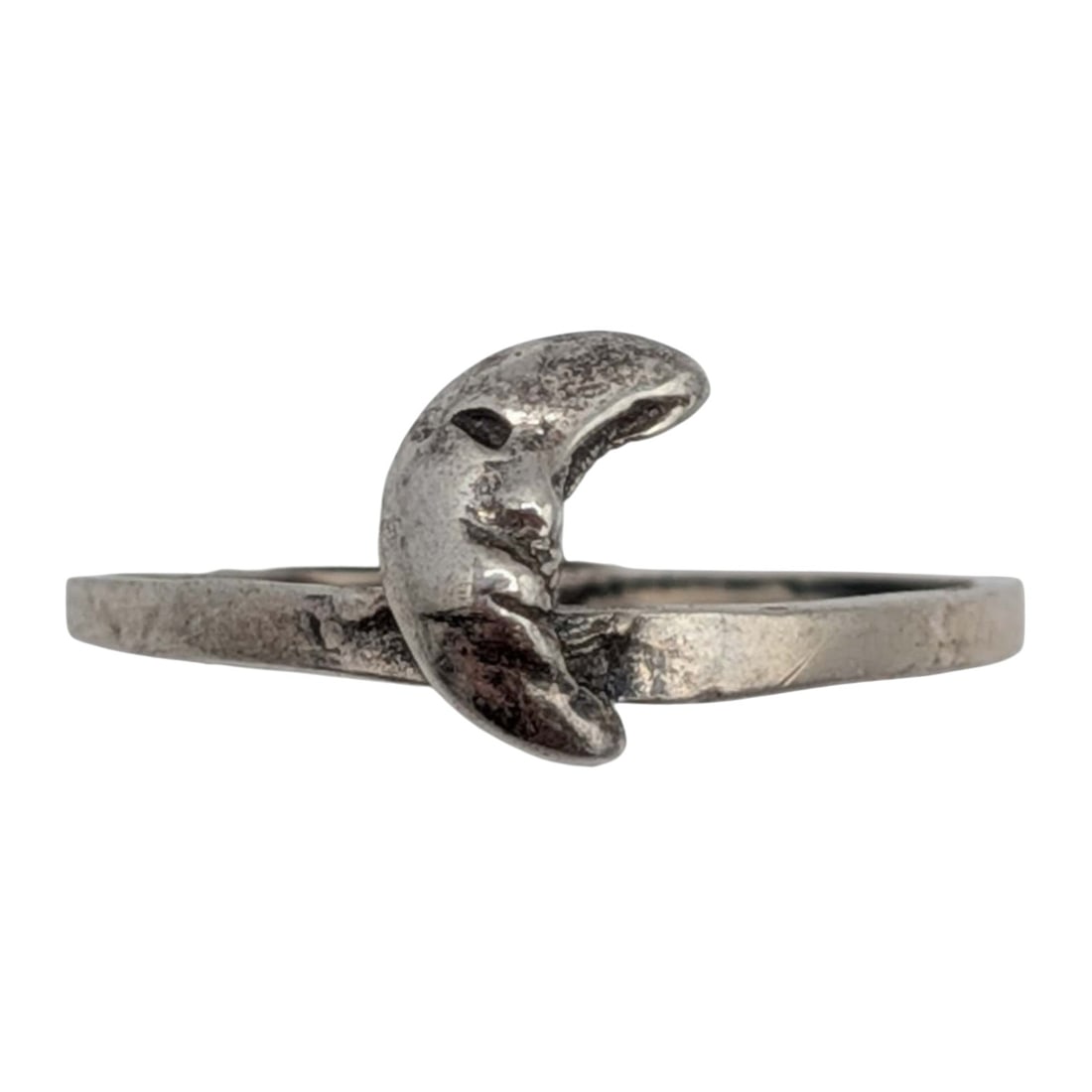 Signed Sterling Silver Man In The Moon Ring Size 7.25: Signed Sterling Silver Man in the Moon Ring. Size 7.25. Signed square triangle signature. 2.6g