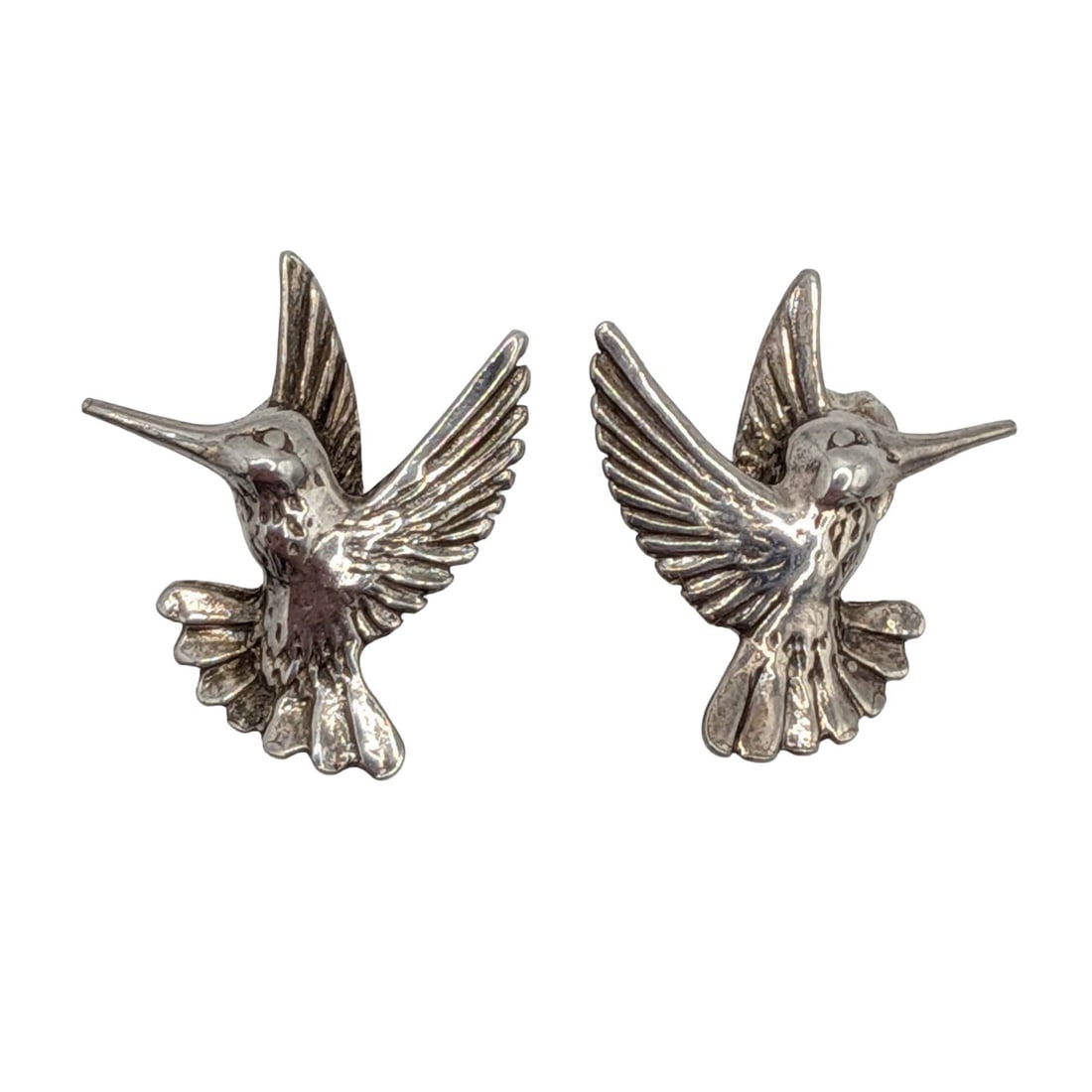 Signed Sterling Silver Hummingbird Stud Earrings: Signed Sterling Silver Hummingbird Stud Earrings. Signed 925 c symbol. 1.6g