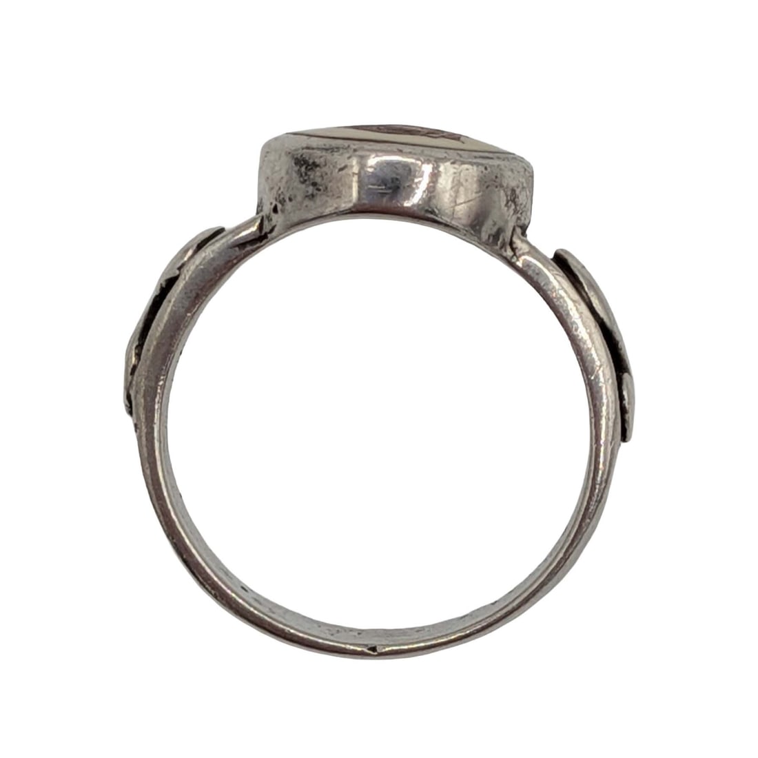 Signed Sterling Silver Rose Scroll Ring Size 6.5 - 3