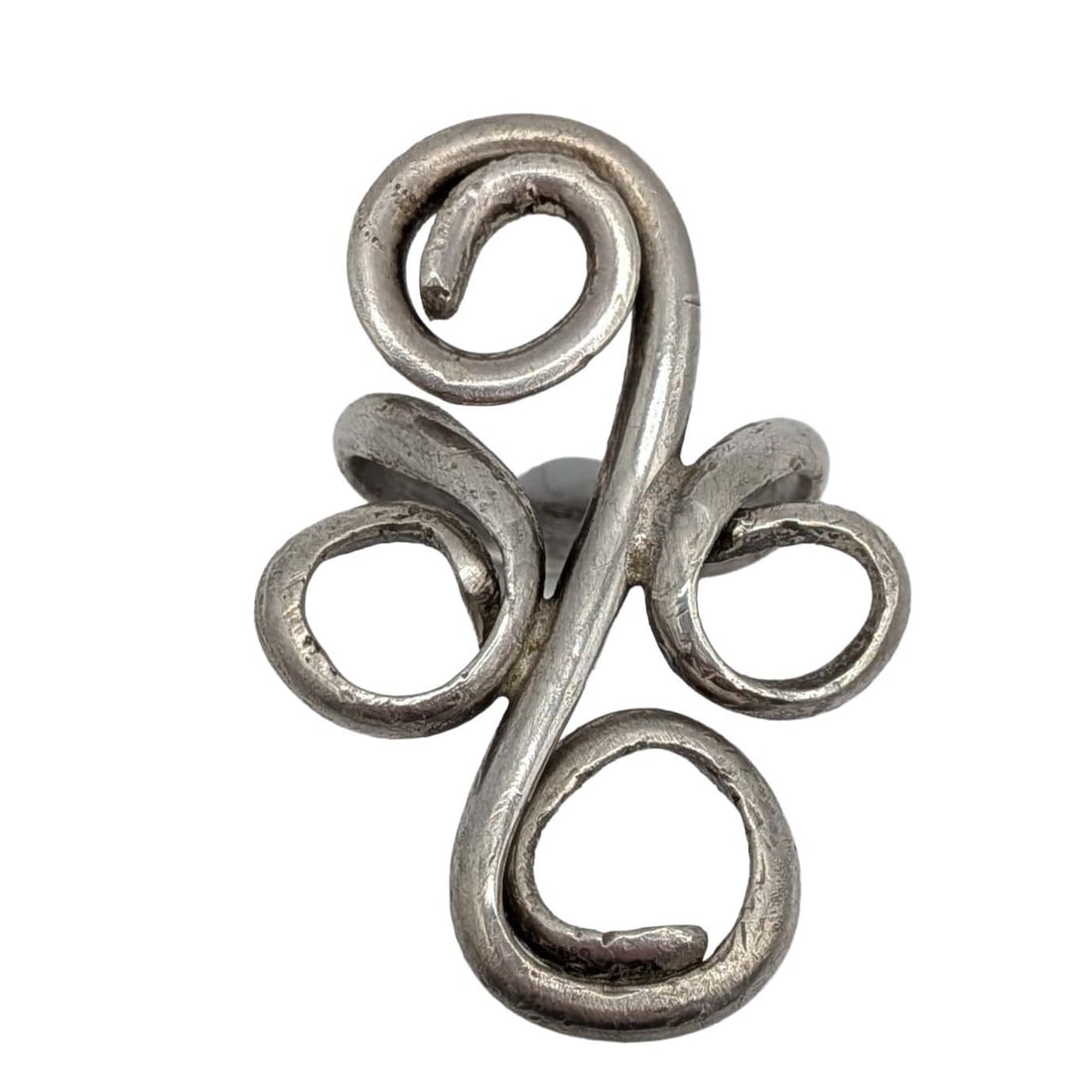 Handmade Sterling Silver Scroll Ring Size 8: Handmade Sterling Silver Scroll Ring. Size 8. Signed Sterling. 10.1g
