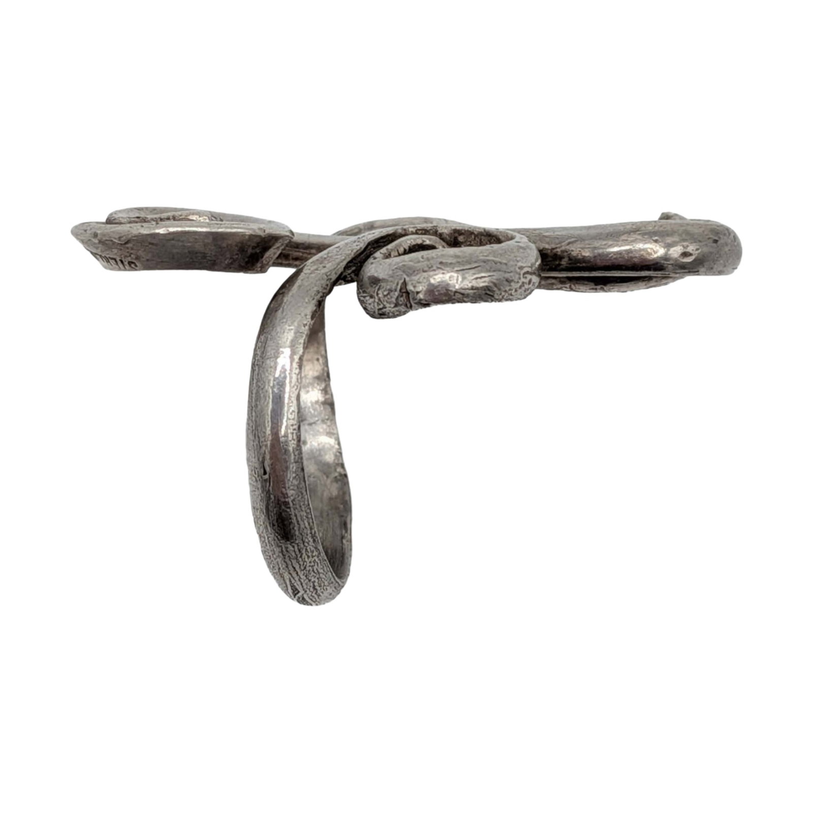 Handmade Sterling Silver Scroll Ring Size 8 - 2