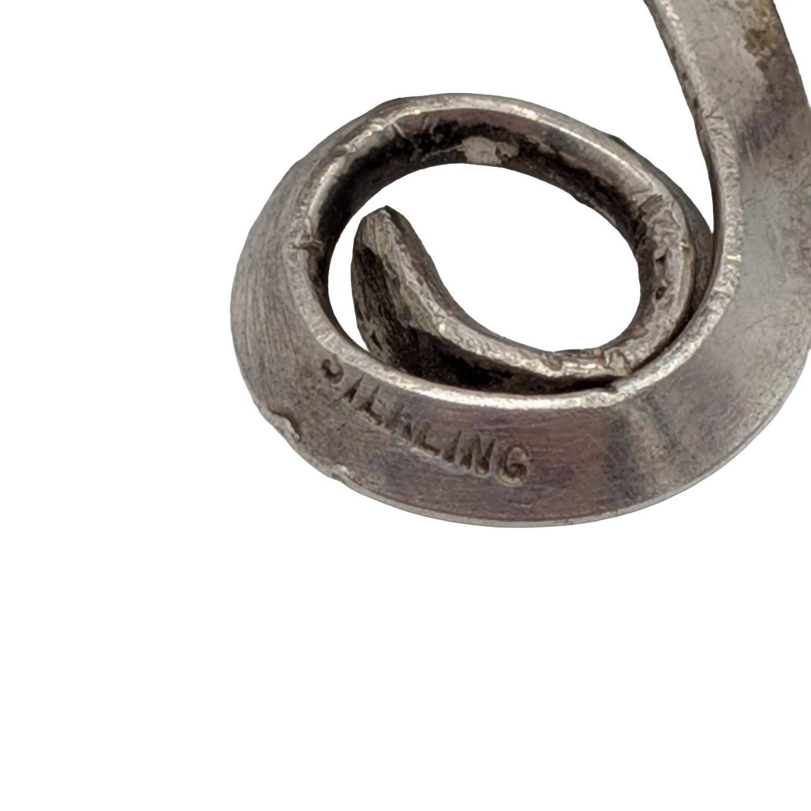 Handmade Sterling Silver Scroll Ring Size 8 - 4