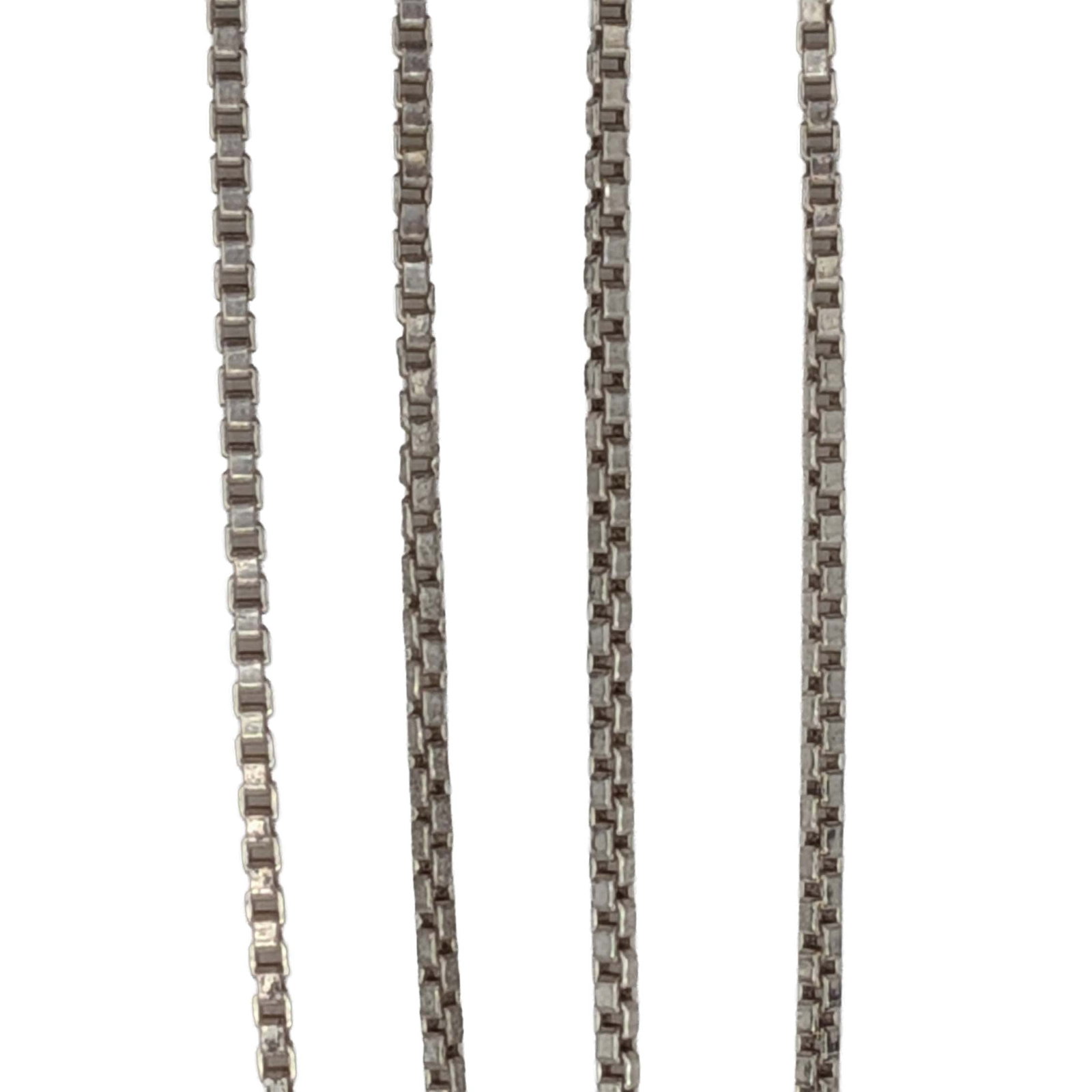 Italy Sterling Silver Box Chain Necklace: Italy Sterling Silver 1mm Box Chain Necklace. 19in Length. Signed 925 Italy. 2.6g