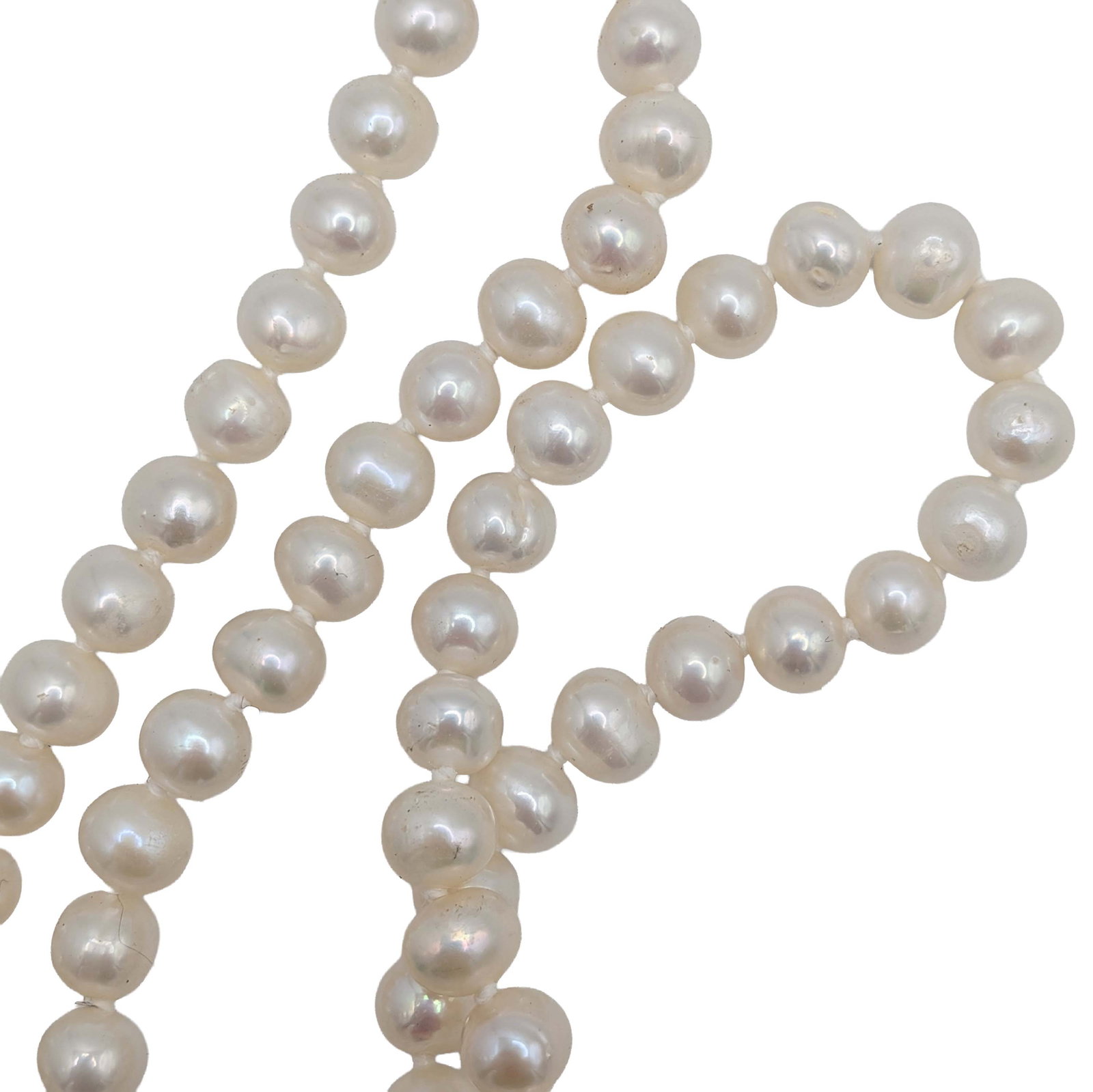 Sterling Silver Pearl Necklace: Sterling Silver, Pearl Necklace. 18in Length. Signed 925. 24.2g