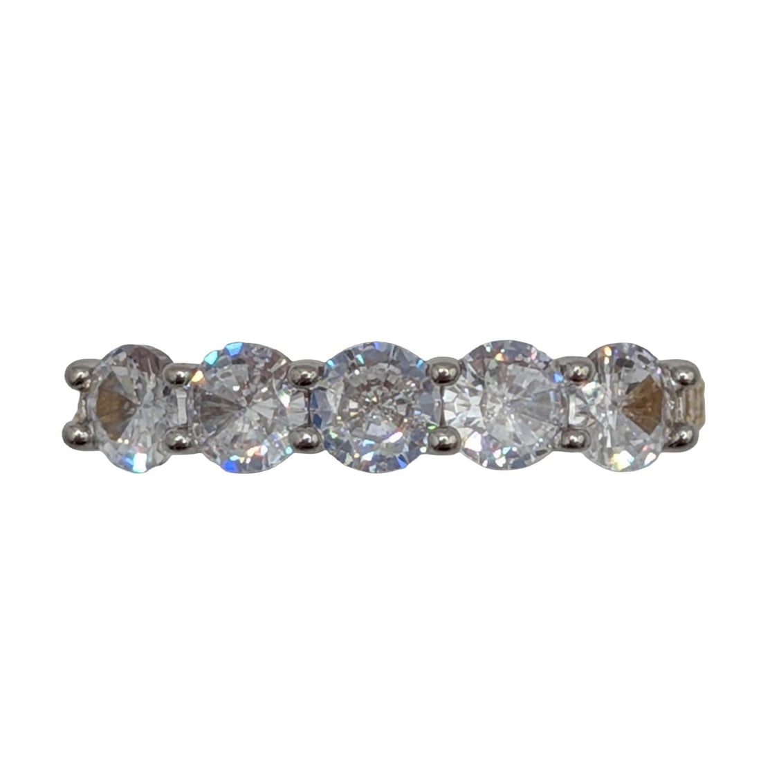 Gold Over Sterling Silver CZ Five Stone Ring Size 6: Gold Over Sterling Silver, CZ Five Stone Accent Ring. Size 6. Signed S925. 2.6g