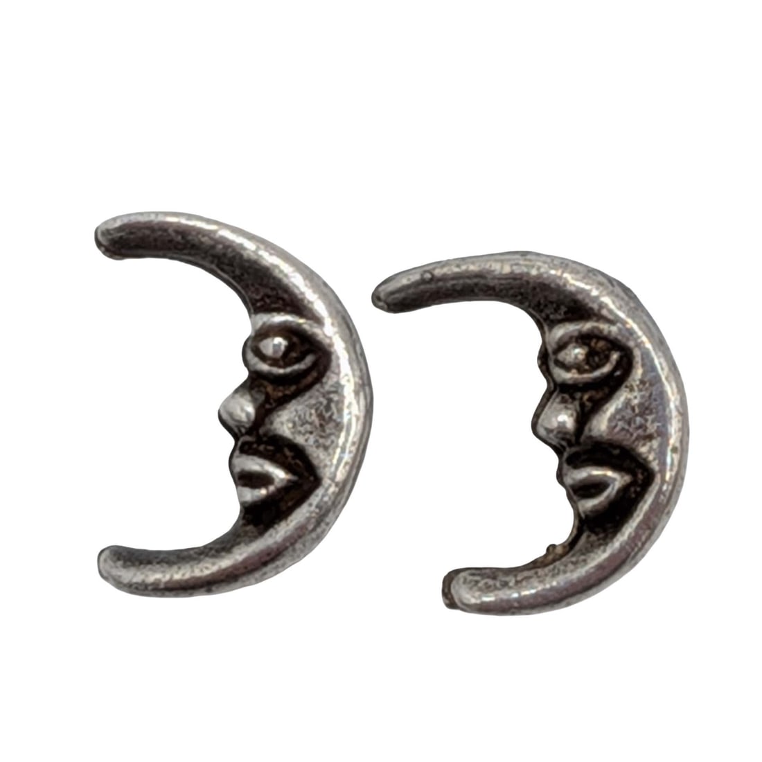 Sterling Silver Man in the Moon Stud Earrings (1 of 3)