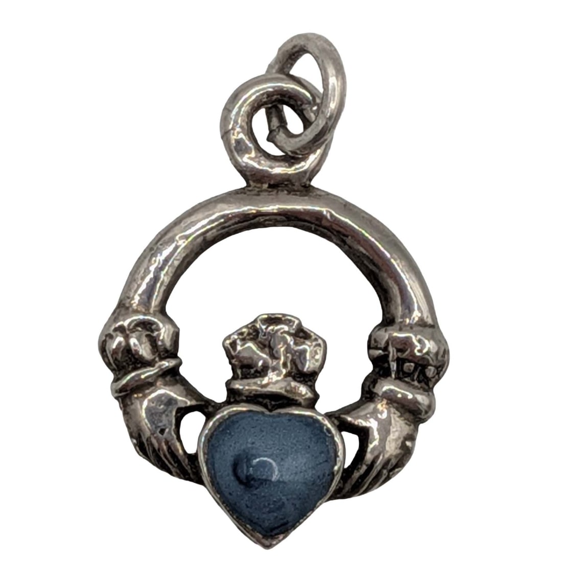 Sterling Silver Blue Resin Claddagh Pendant (1 of 3)