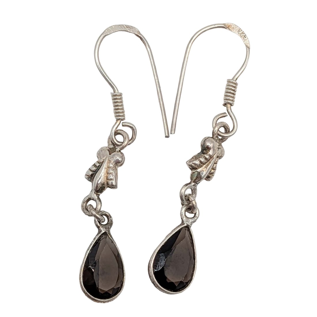 Sterling Silver Smoky Quartz Bee Dangle Earrings (1 of 3)