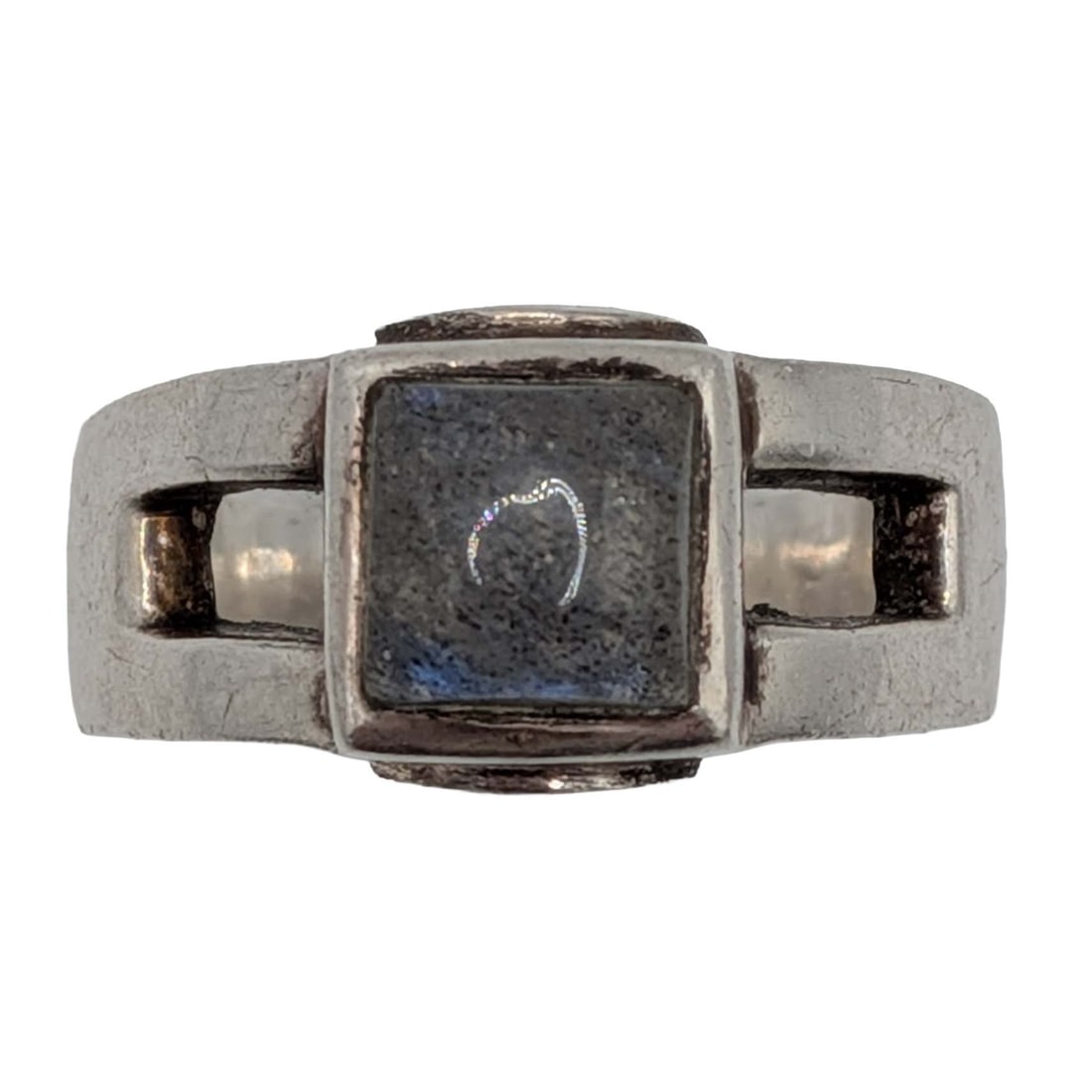 Sterling Silver Moonstone Modernist Ring Size 9 (1 of 4)