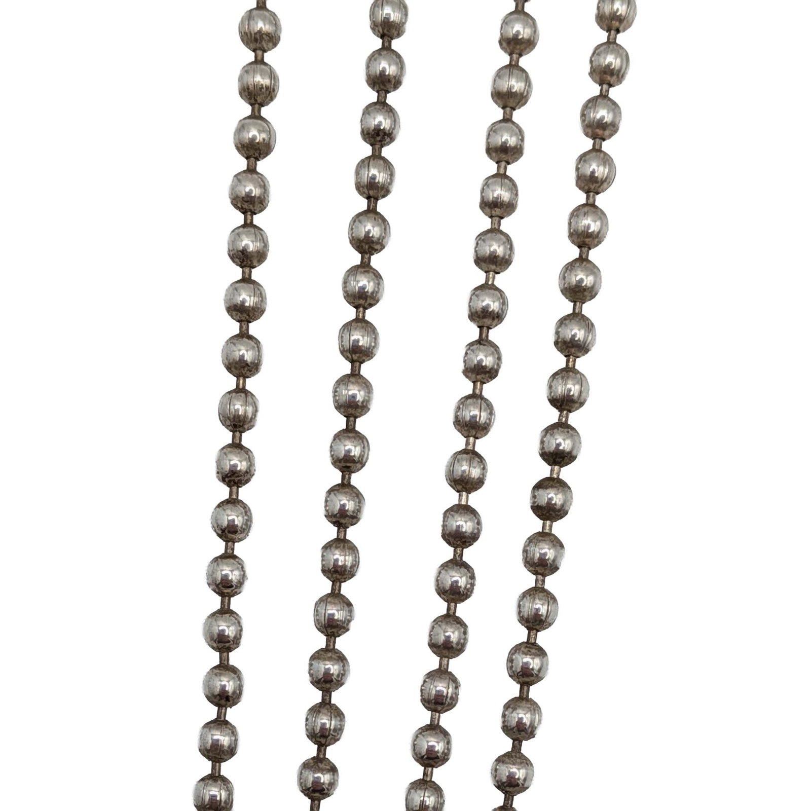 Signed Italian Sterling Silver Ball Chain Necklace: Signed Sterling Silver 2mm Ball Chain Necklace. 30in Length. Signed 925 Italy S. 11.9g