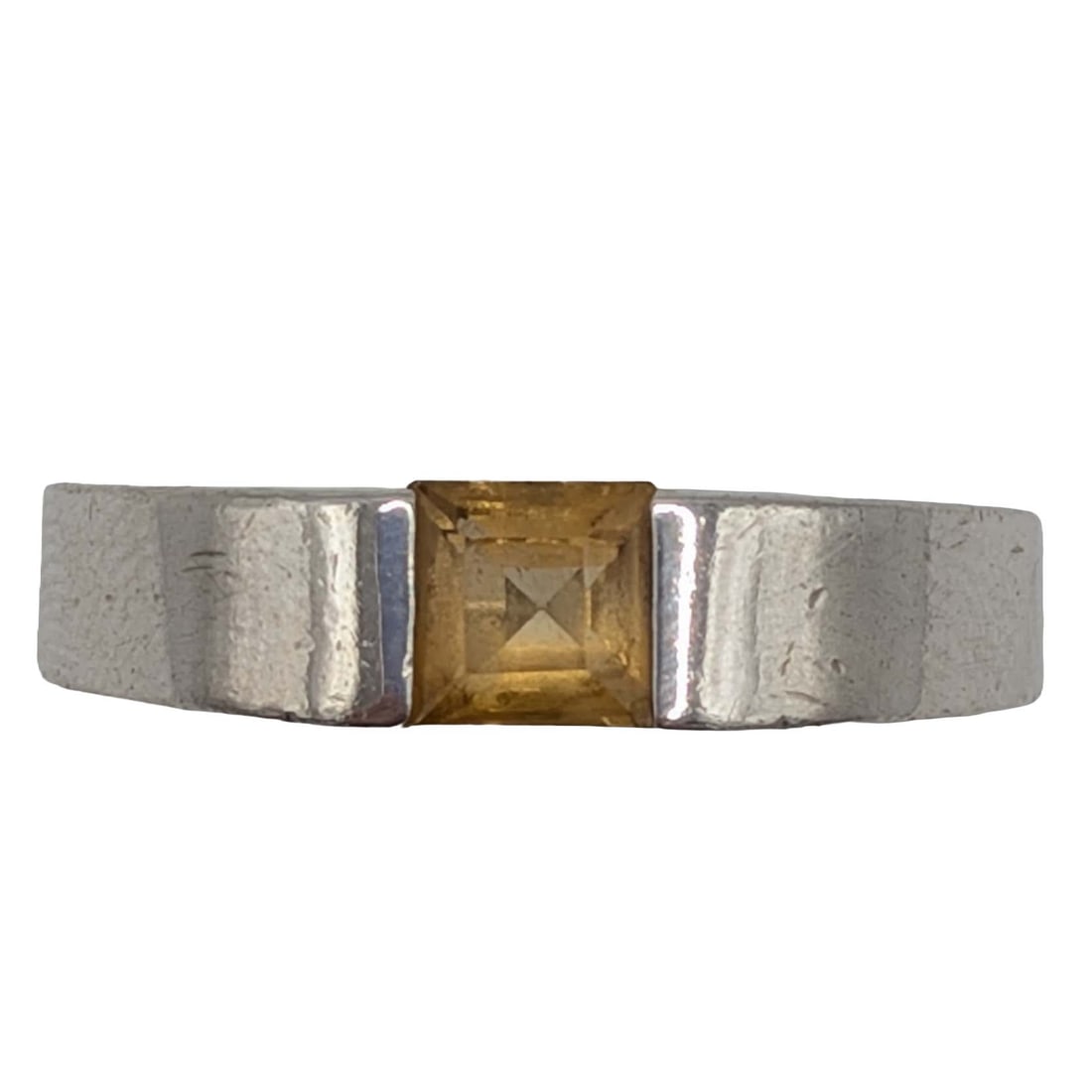 Sterling Silver Citrine Invisible Set Band Ring Size 6 (1 of 4)