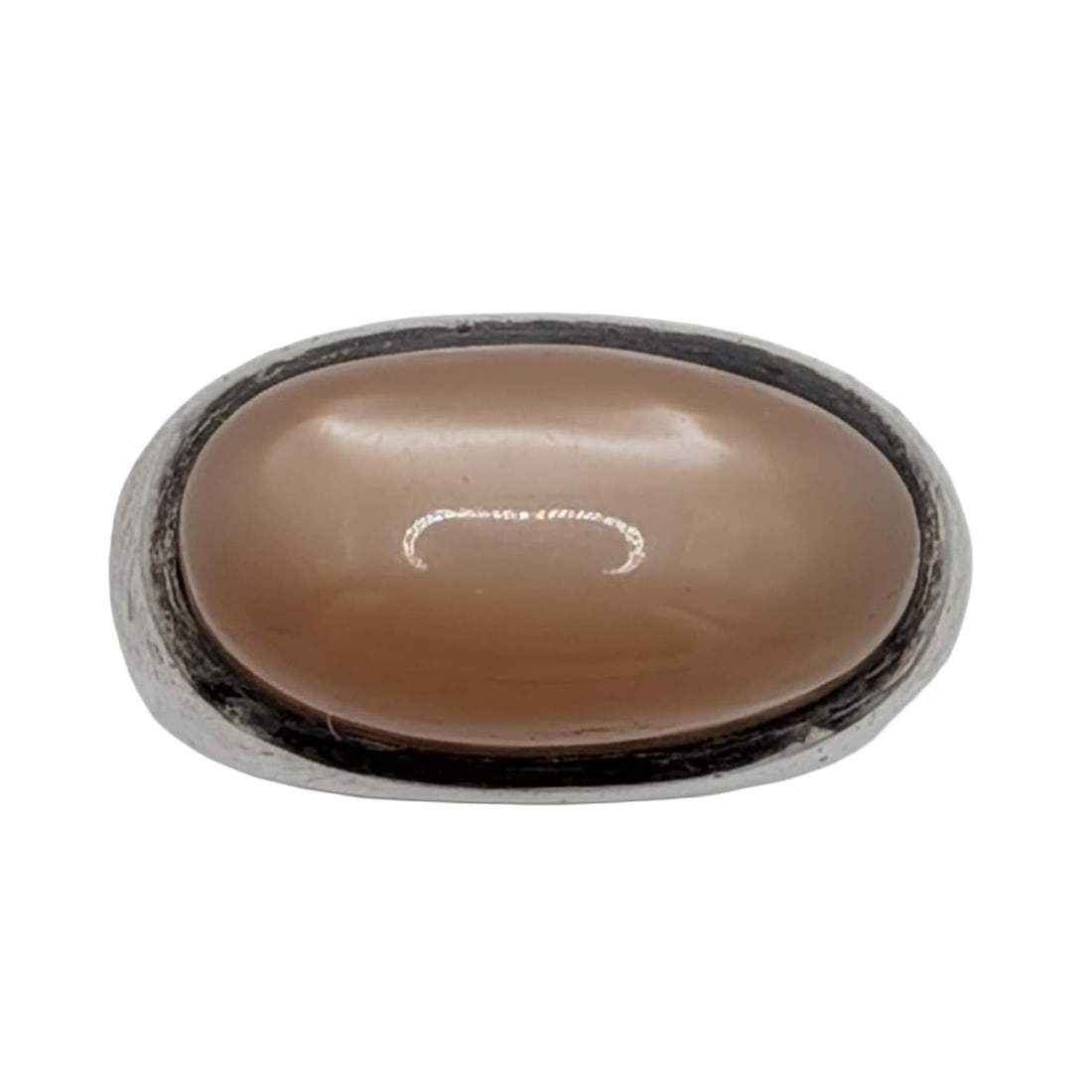 Sterling Silver Peach Mother Of Pearl Dome Ring Size 4: Sterling Silver, Peach Mother Of Pearl Dome Ring. Size 4. 6g
