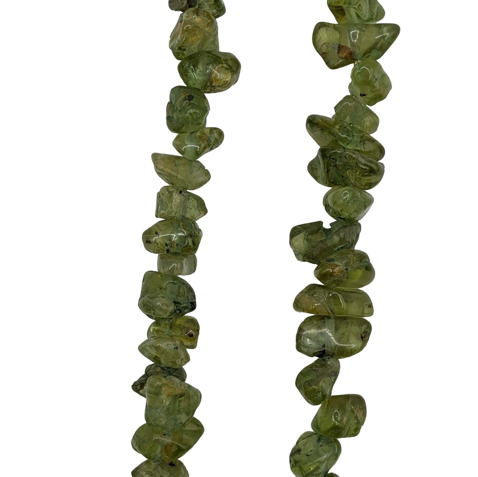 Murray Chuven Sterling Silver Natural Peridot Bead Strand Necklace (1 of 4)