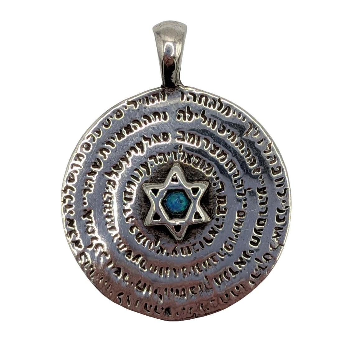 Sterling Silver Opal Kabbalah Star Of David Pendant: Sterling Silver, Opal Kabbalah Star Of David Pendant. Signed 925. 7.6