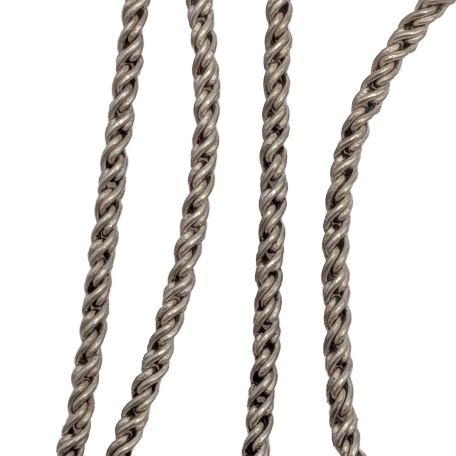 Sterling Silver Twisted Rope Chain Necklace: Sterling Silver Twisted Rope Chain Necklace. 15in Length. Signed 925. 4.5g