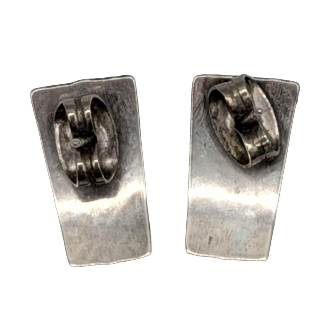 Sterling Silver Pressed Swirl Pattern Stud Earrings - 2