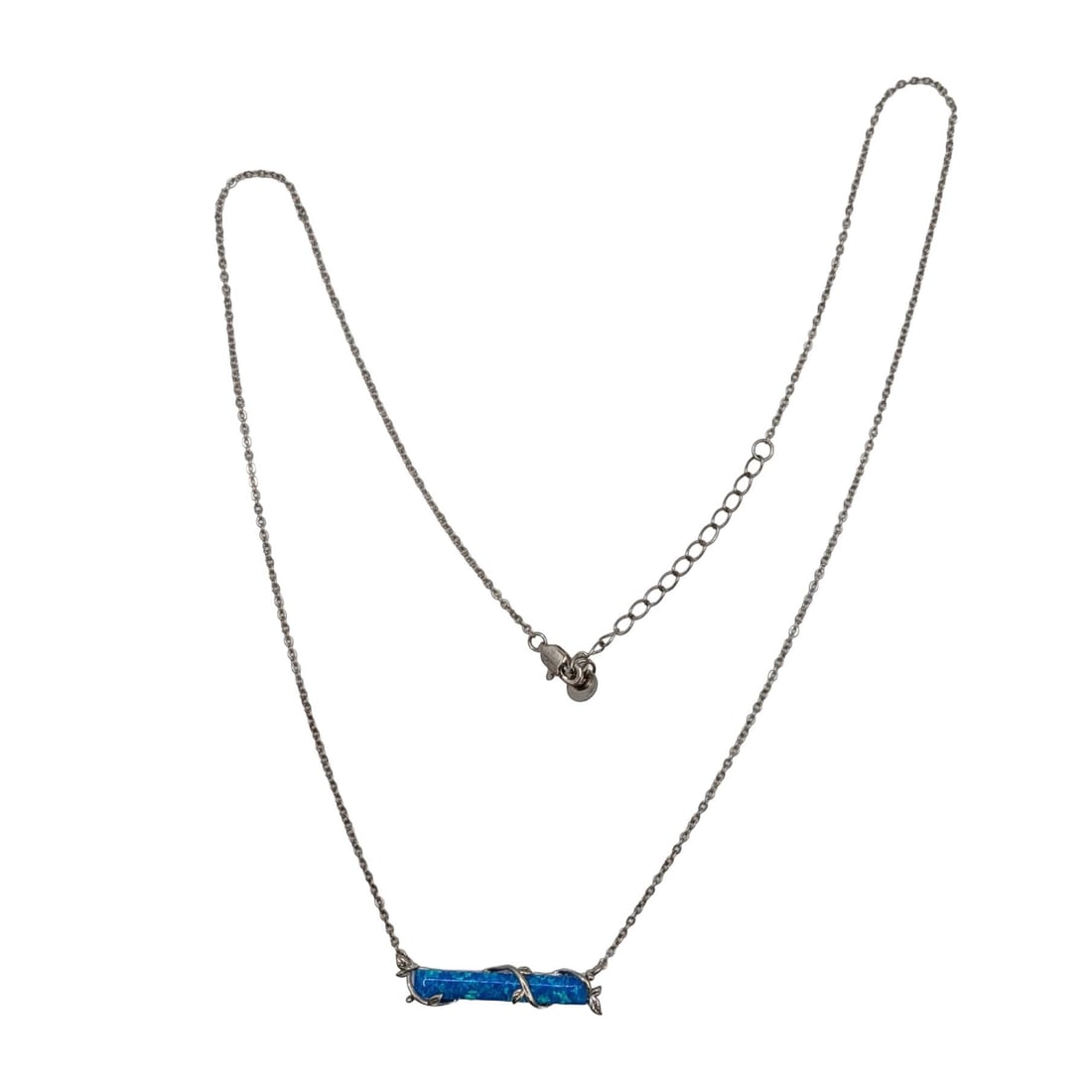 Sterling Silver Opal Vine Necklace - 2