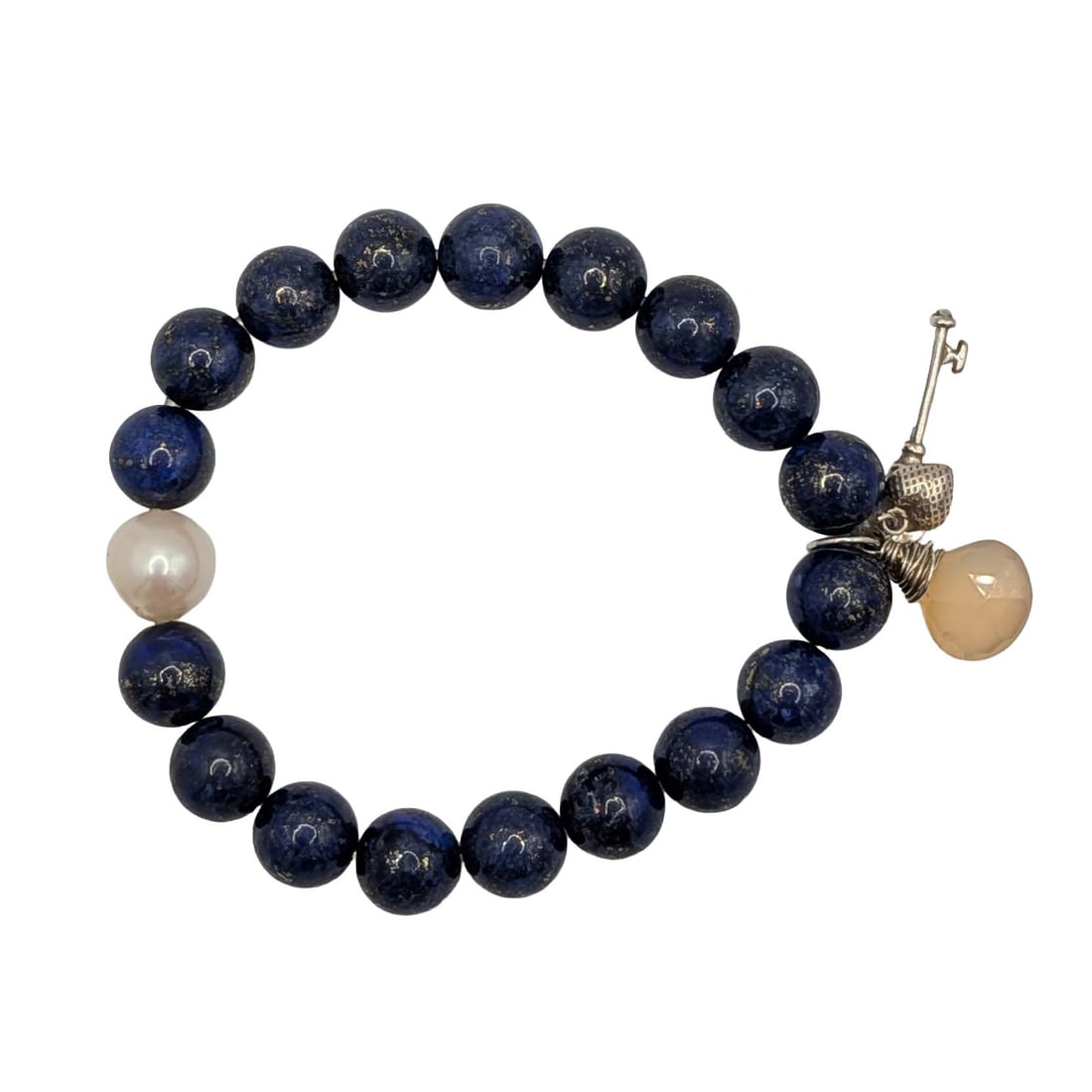 Sterling Silver Multi-Stone Charm Stretch Bracelet (1 of 4)