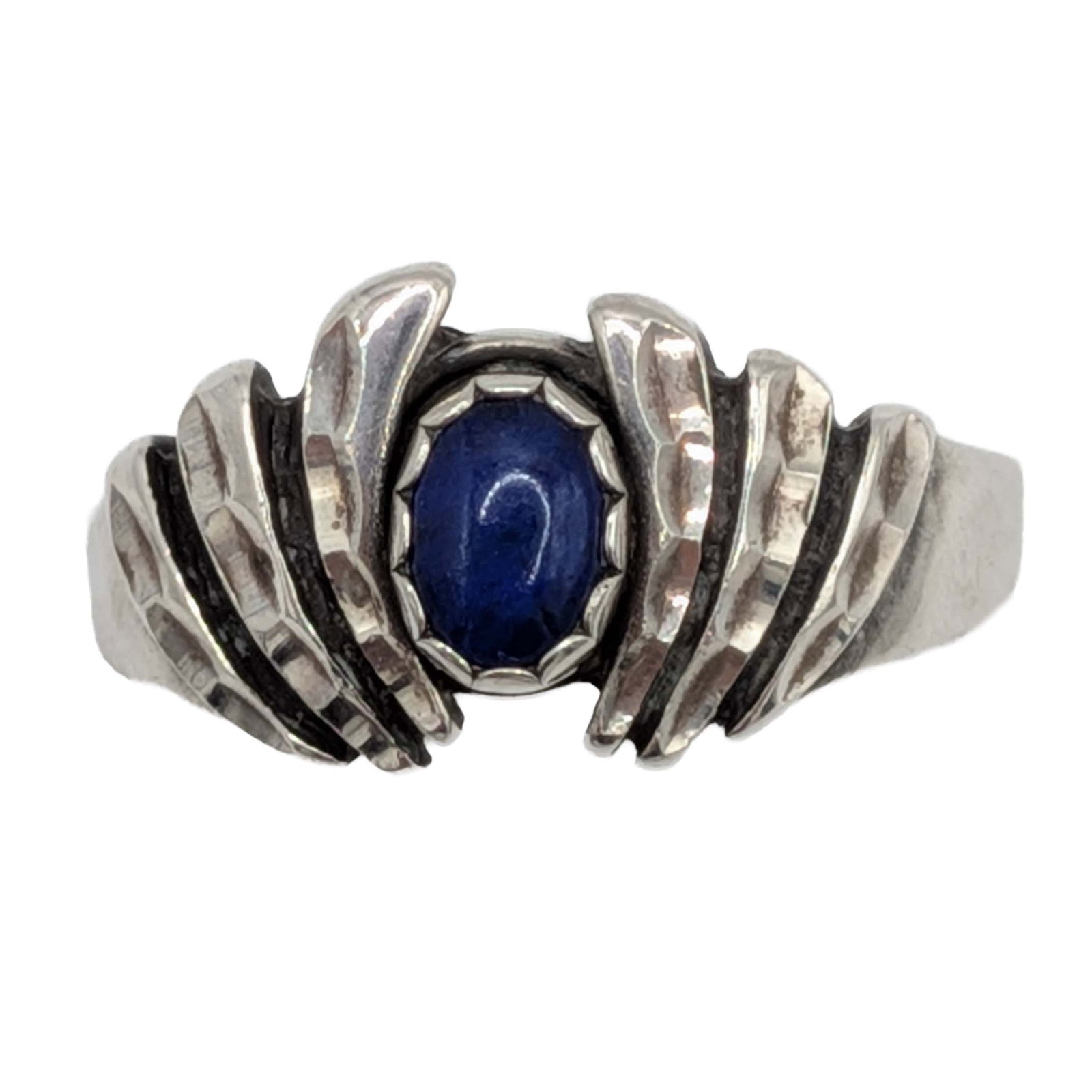 Signed Sterling Silver Lapis Ring Size 9.75 (1 of 5)