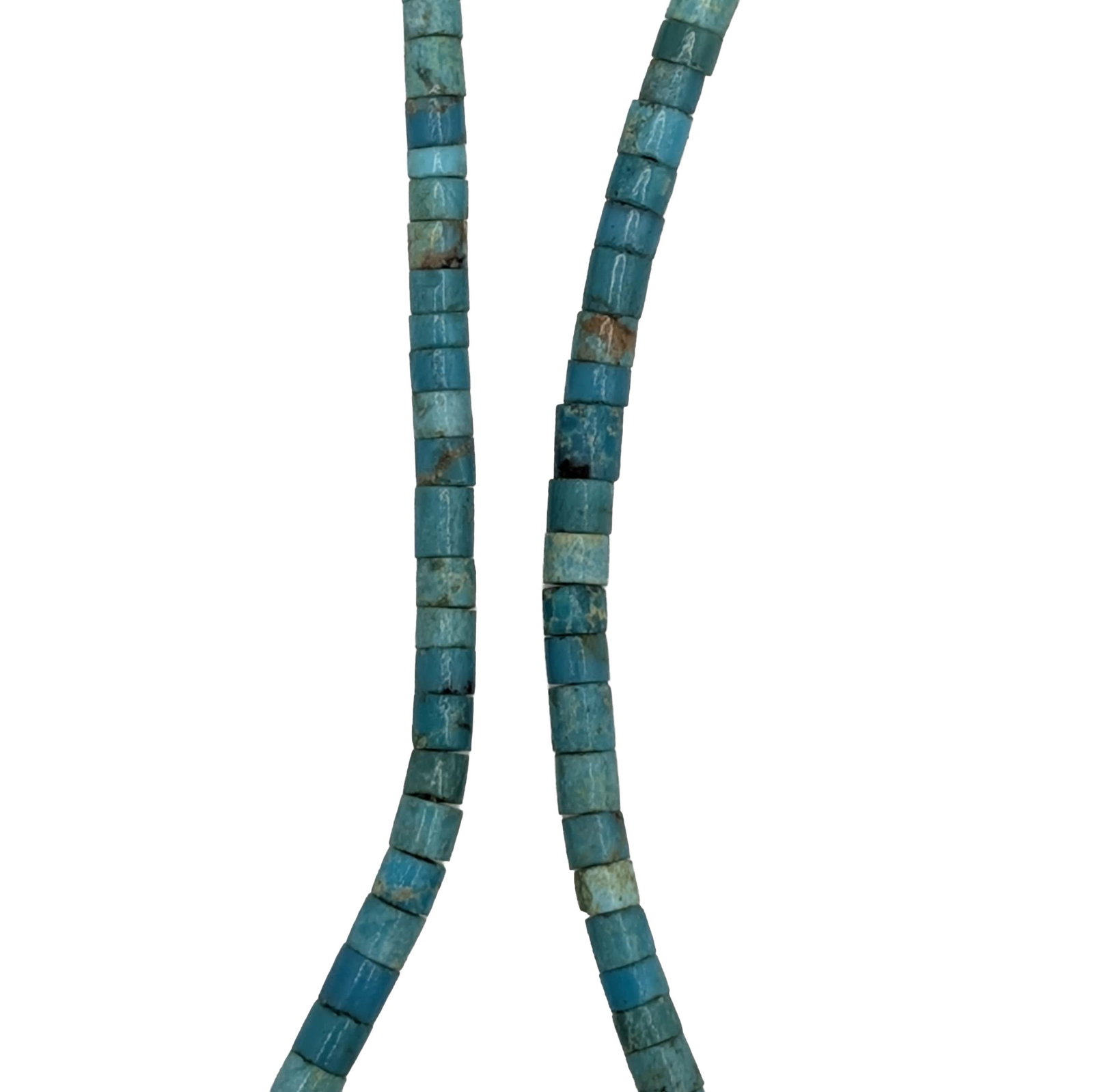 Southwest Sterling Silver Turquoise Heishi Beaded Choker Necklace (1 of 3)