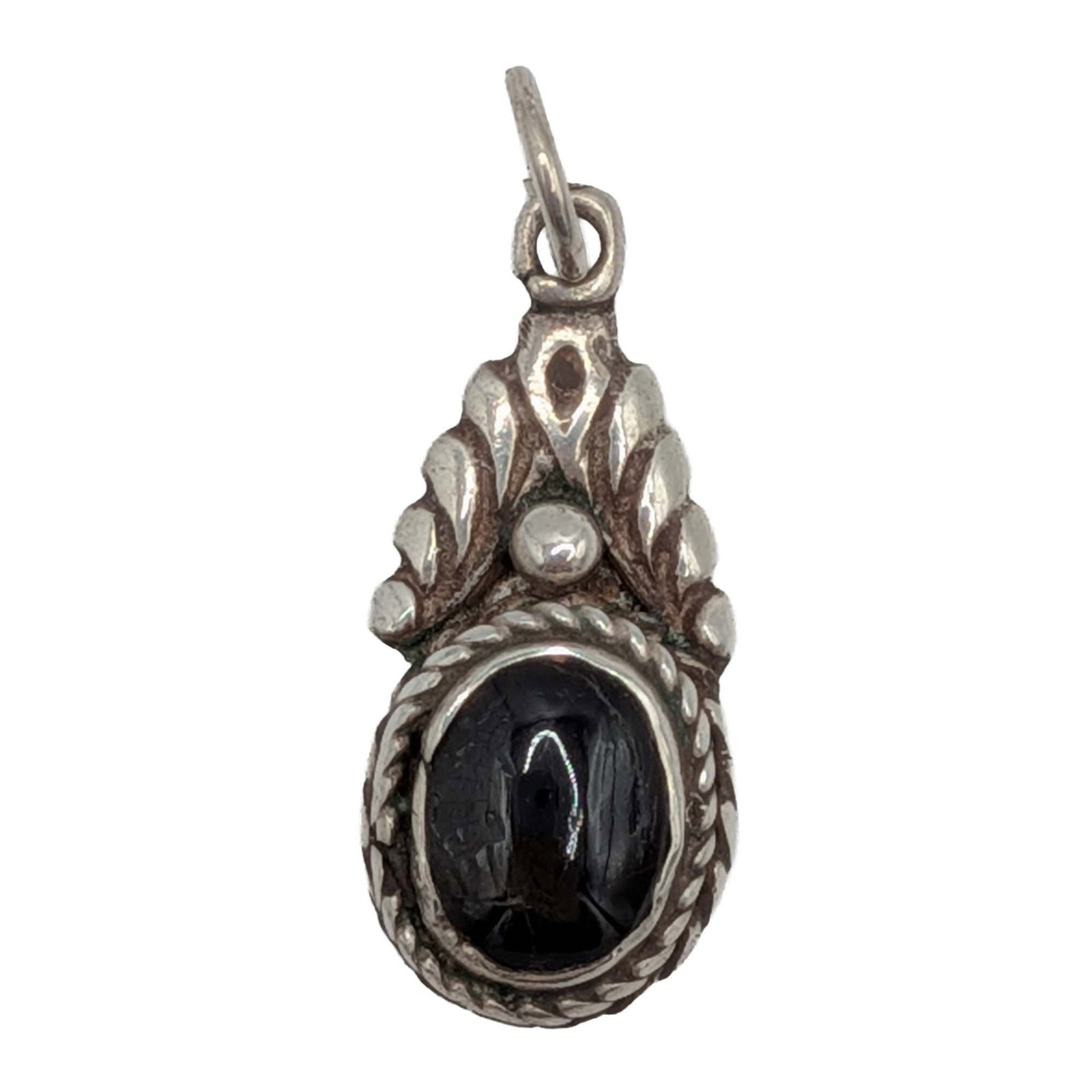 Southwest Sterling Silver Hawks Eye Pendant (1 of 3)