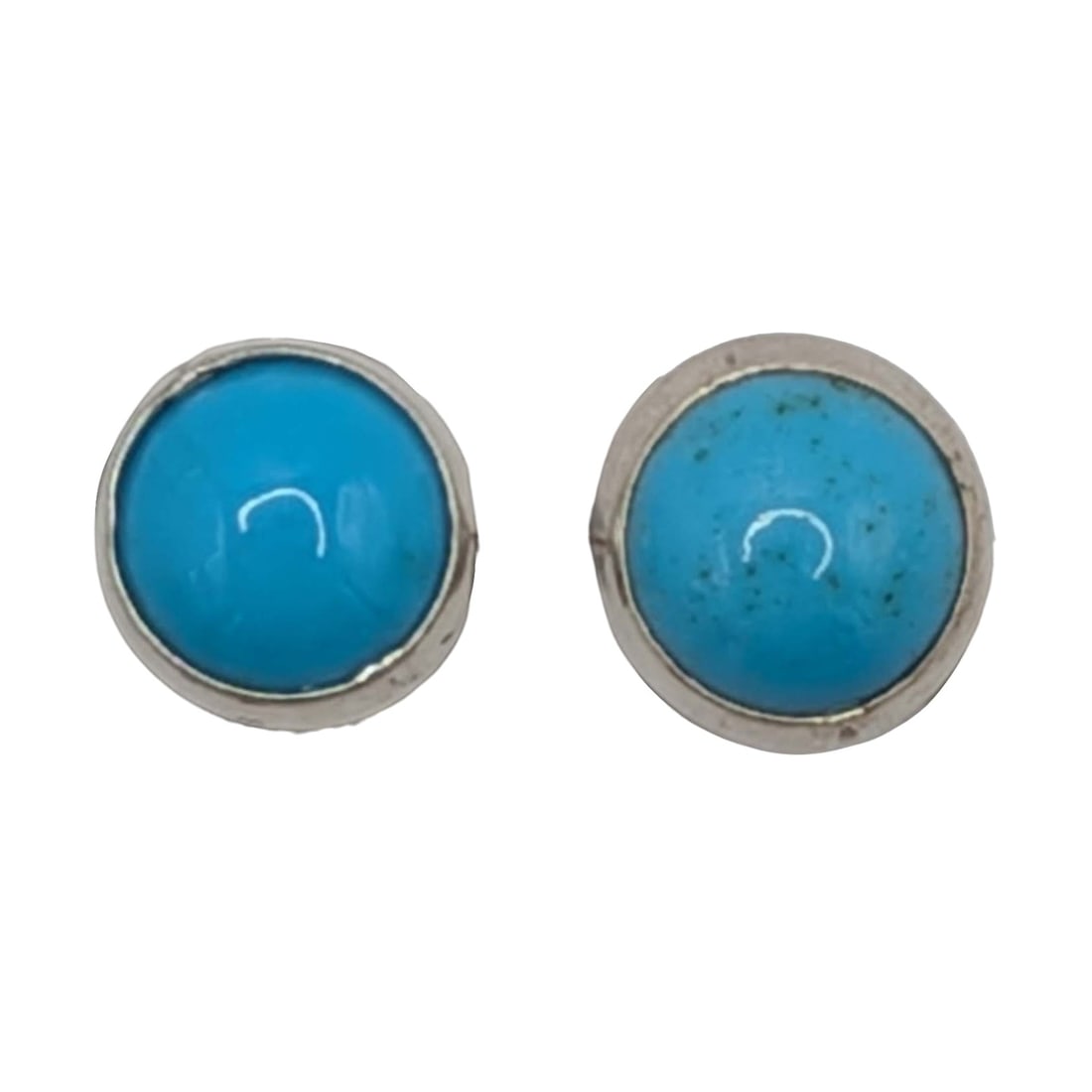 Signed Southwest Sterling Silver Turquoise Stud Earrings: Signed Sterling Silver, Turquoise Stud Earrings. Signed 925 S star. .5g