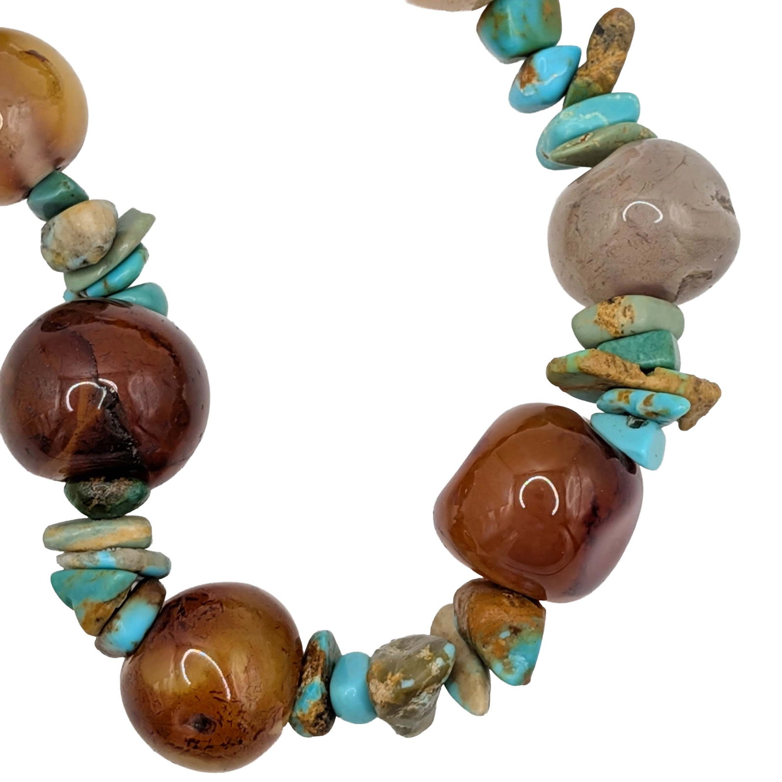 Beaded Turquoise Agate Stretch Bracelet (1 of 4)