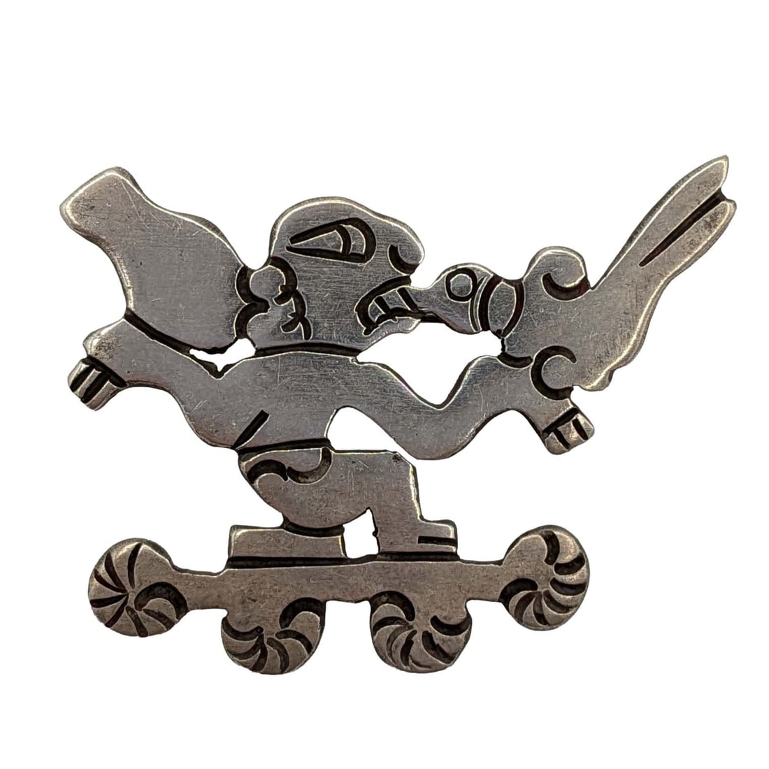 Artemio Navarrete Taxco Mexico 980 Silver Mayan Brooch (1 of 3)