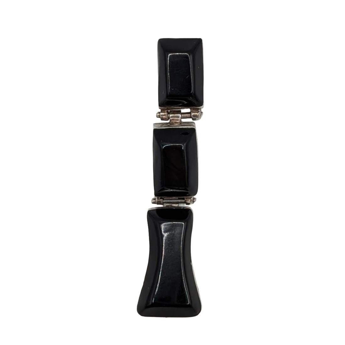 Mexico Sterling Silver Obsidian Slide Pendant (1 of 4)
