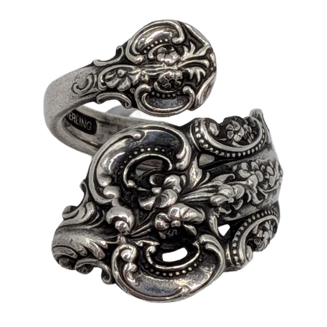 Vintage Wallace Sterling Silver Grand Baroque Spoon Ring Size 5.75 (1 of 5)