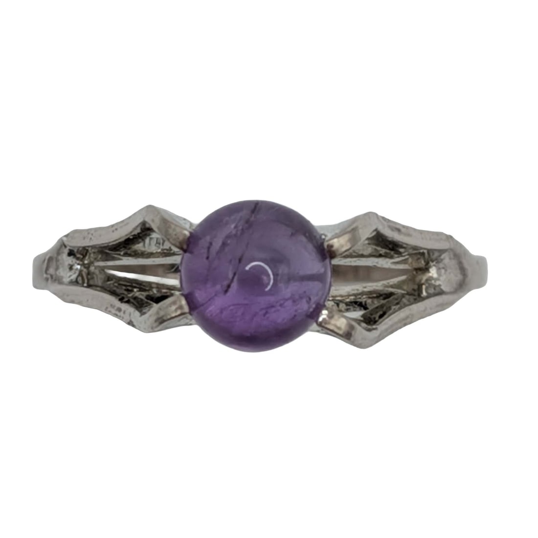Signed Sterling Silver Amethyst Orb Ring Size 4.75: Signed Sterling Silver, Amethyst Orb Ring. Size 4.75. Signed Ster 5. 1.1g