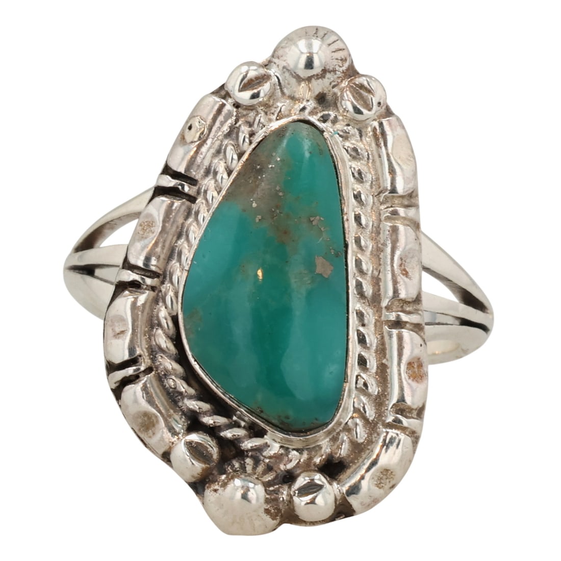 Alice Sanders Navajo Sterling Kingman Turquoise Ring Sz 8: Alice Sanders Navajo Sterling Kingman Turquoise Ring Sz 8 / 7g / Unsigned. Artist attribution based on accompanying tag.