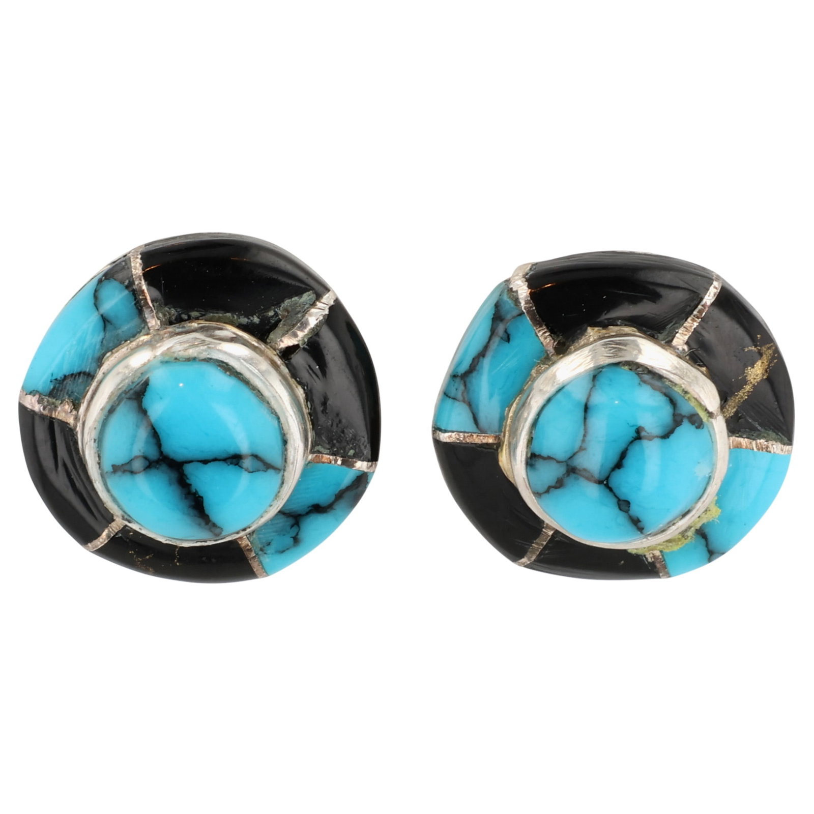 Valerie Benally Navajo Sterling Multi-Stone Inlay Earrings (1 of 4)