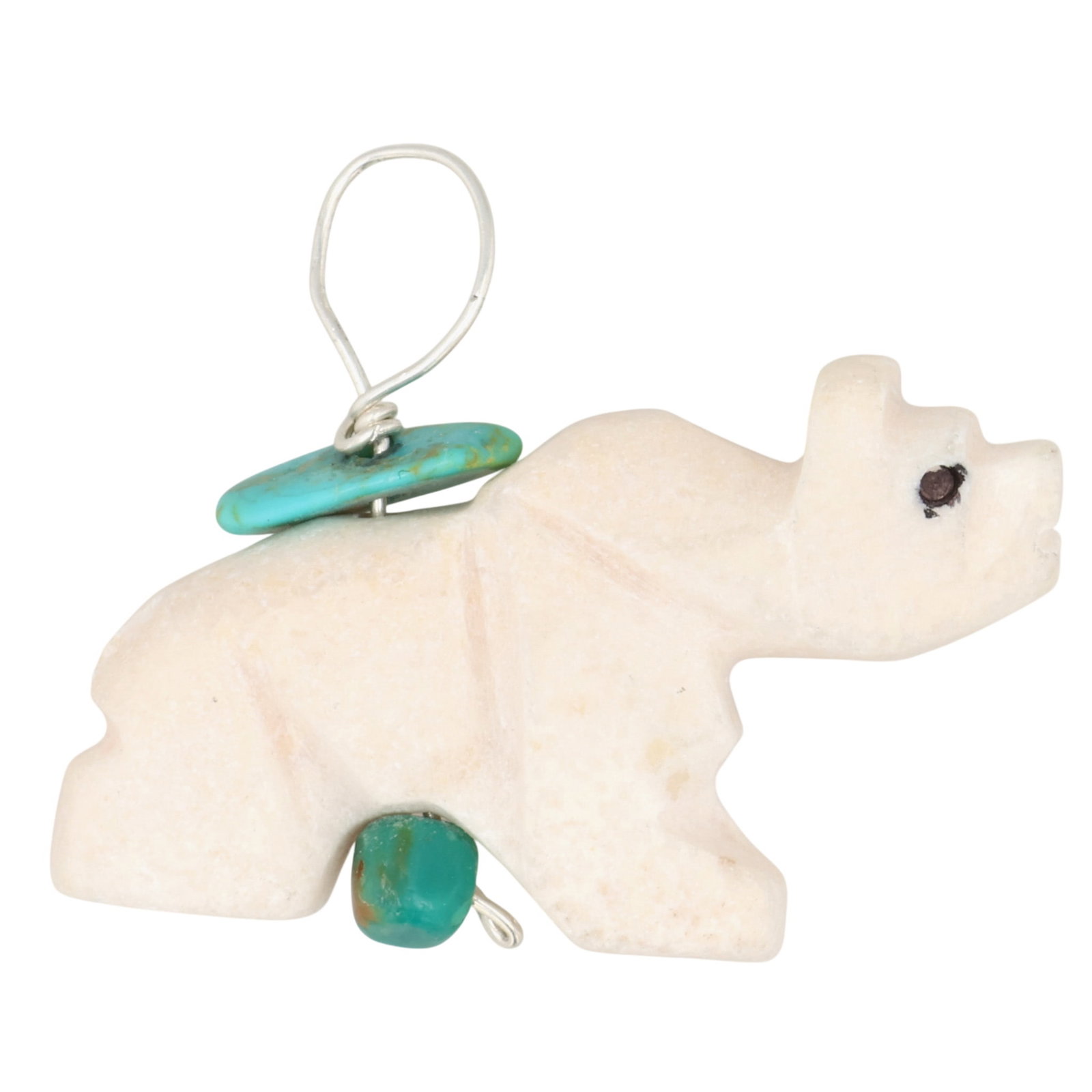 Allison White Navajo Sterling Moose Horn Turquoise Bear Pendant (1 of 3)