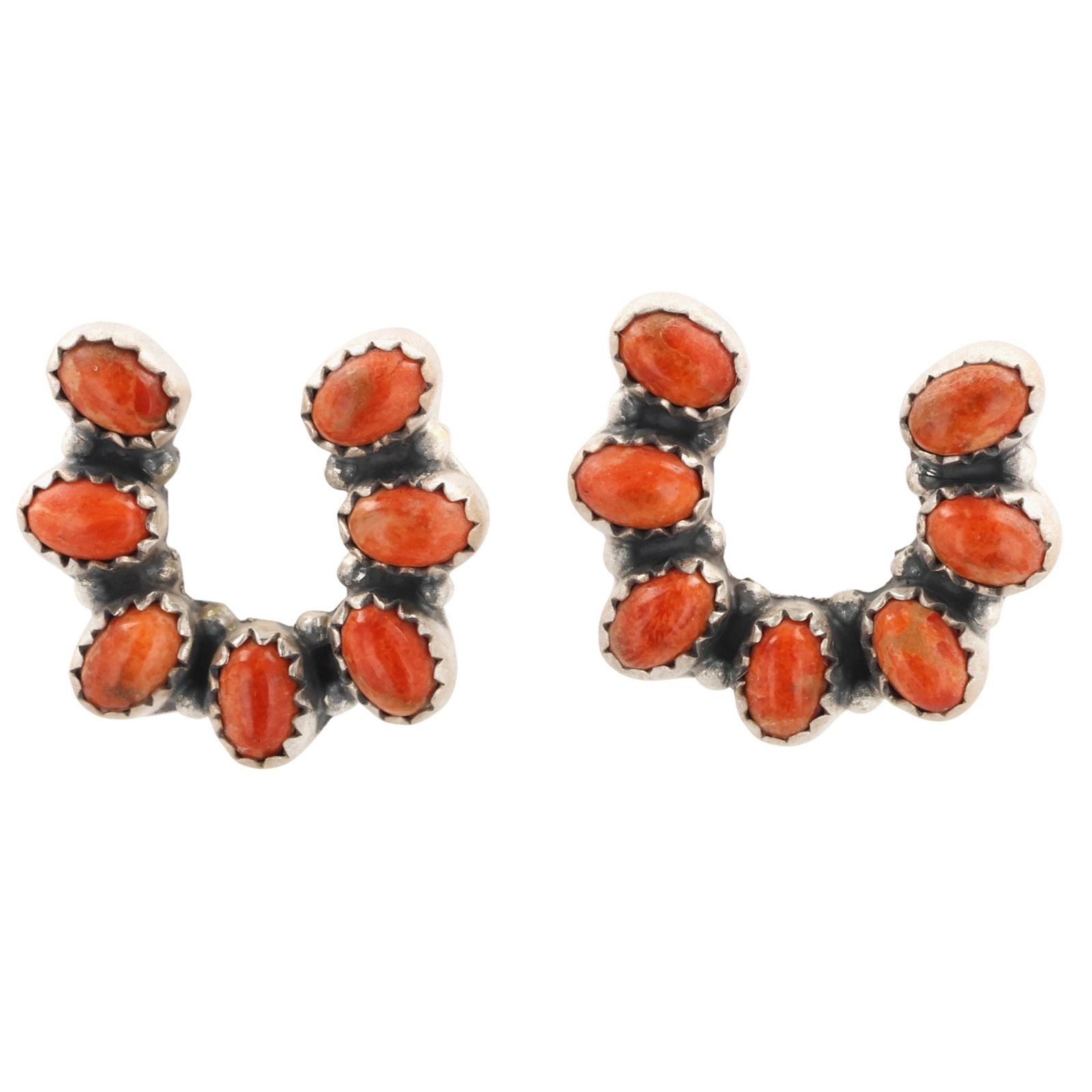 HaDa Collection Sterling Apple Coral Earrings: HaDa Collection Sterling Apple Coral Earrings / 8.5g