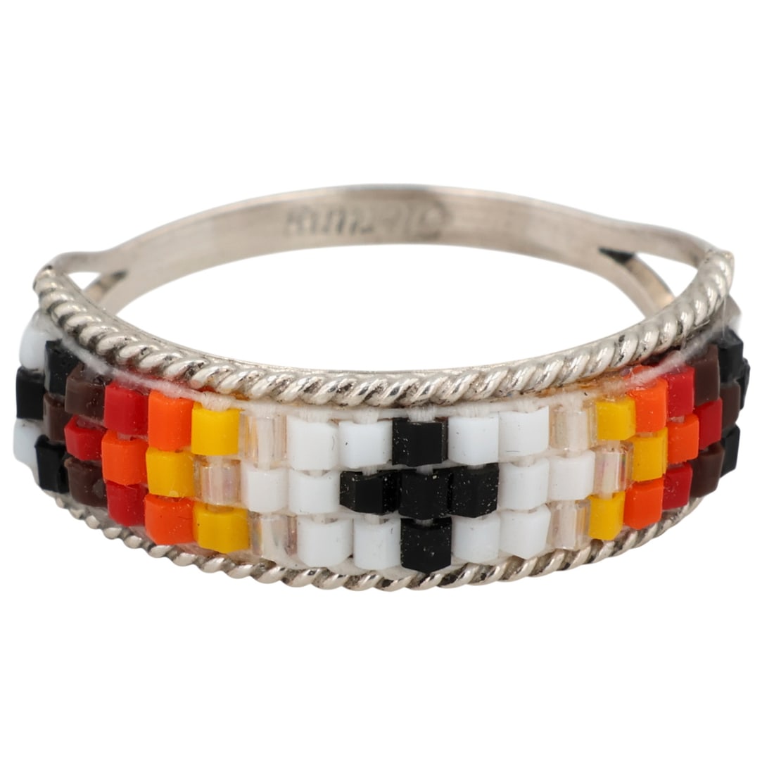 Lucille Romone Navajo Sterling Microbead Ring Sz 8.5 (1 of 6)