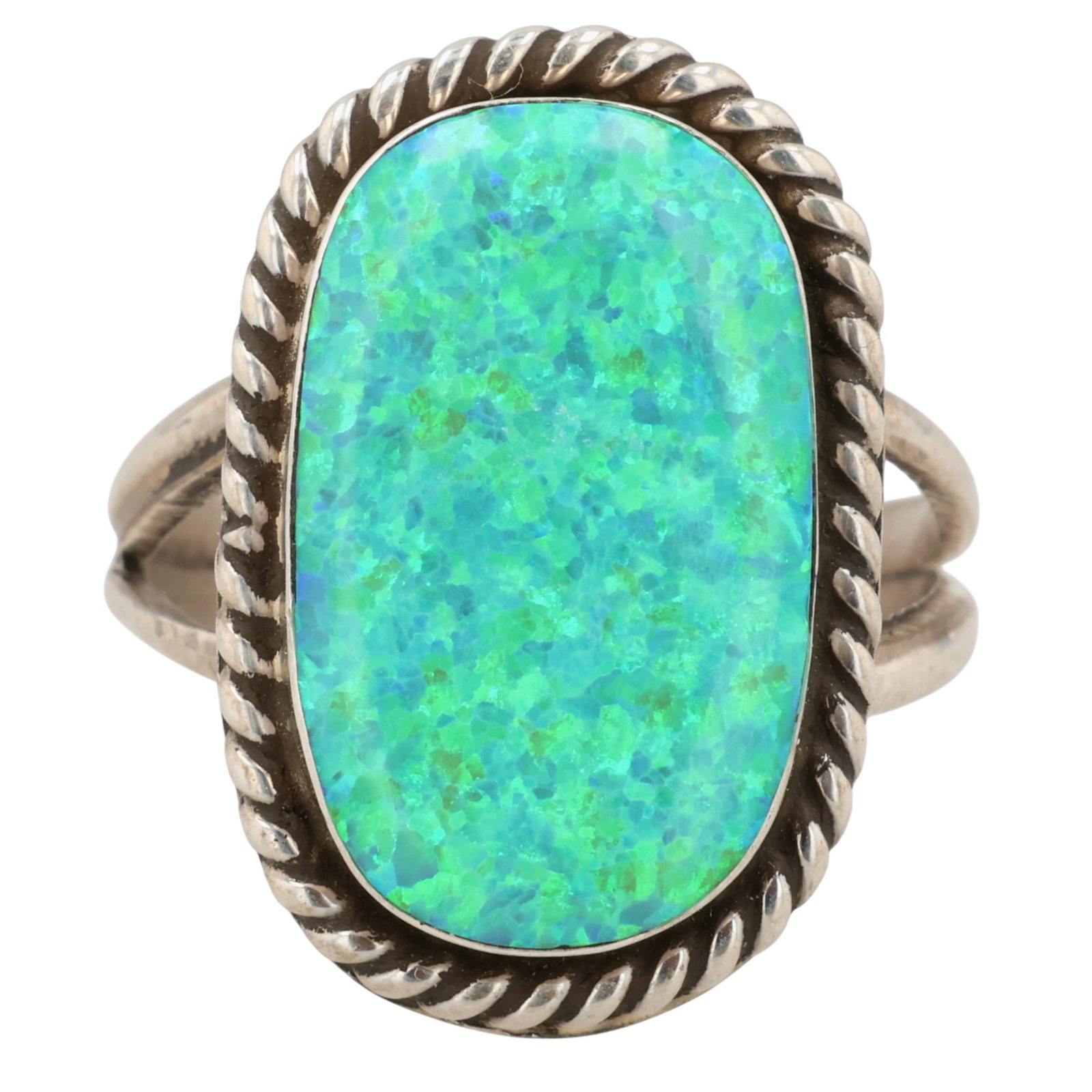 Victor Thompson Navajo Sterling Opal Ring Sz 6.25 (1 of 6)