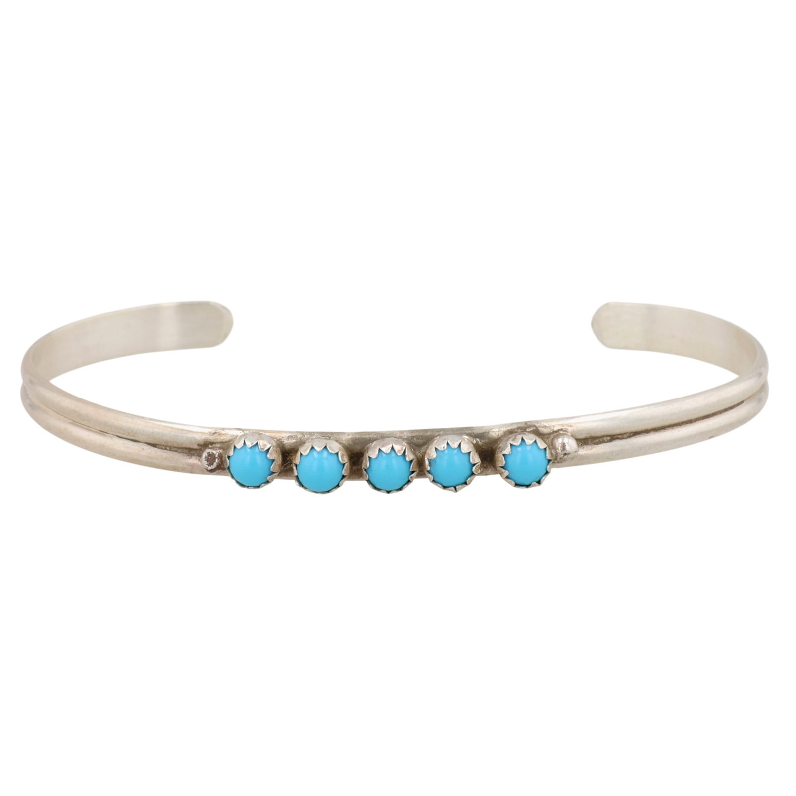 Navajo Sterling Turquoise Baby Cuff Bracelet: Navajo Sterling Turquoise Baby Cuff Bracelet / 2.5g
