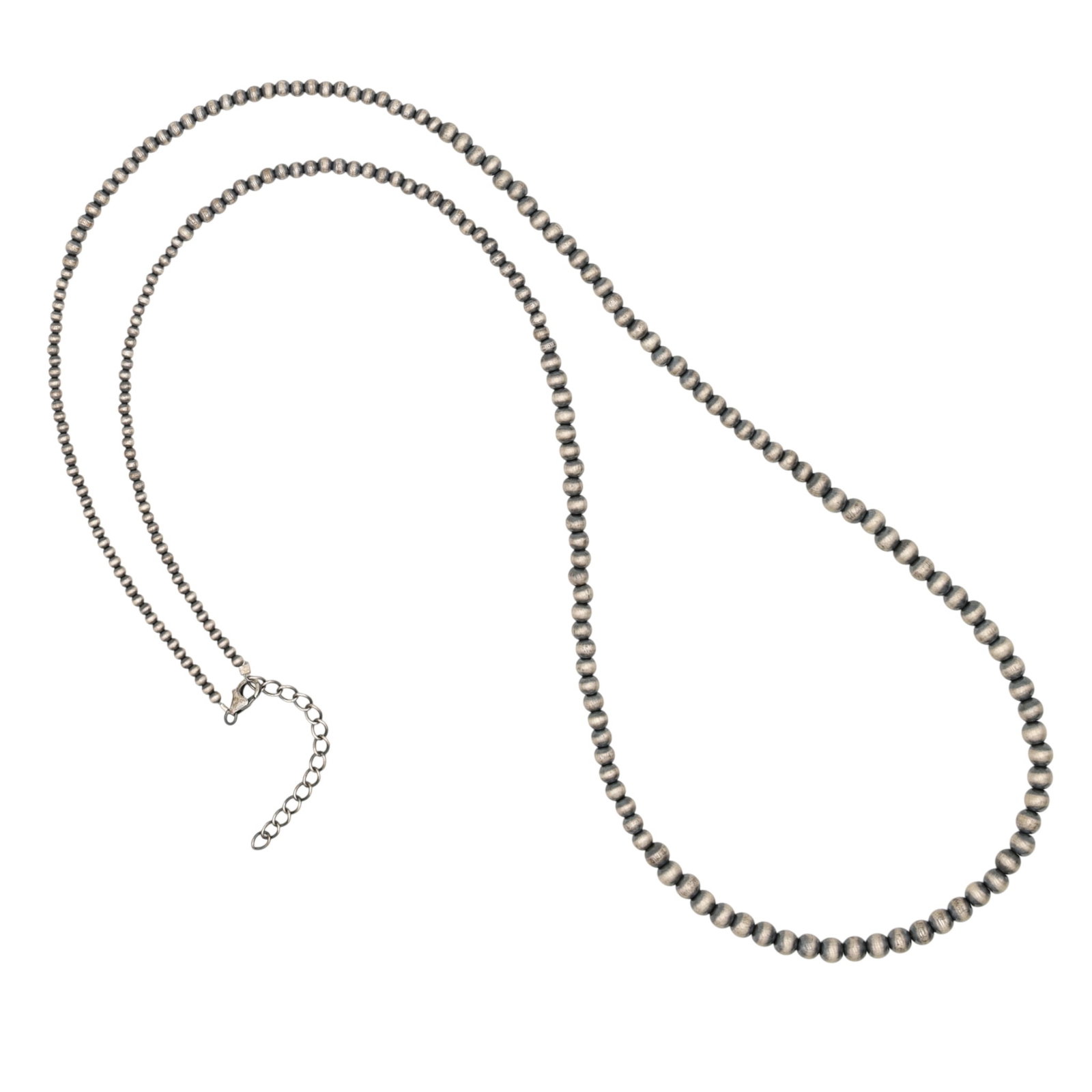 Southwest Sterling Graduated Oxidized Bead Necklace: Southwest Sterling Graduated Oxidized Bead Necklace / 25g / 3-6mm