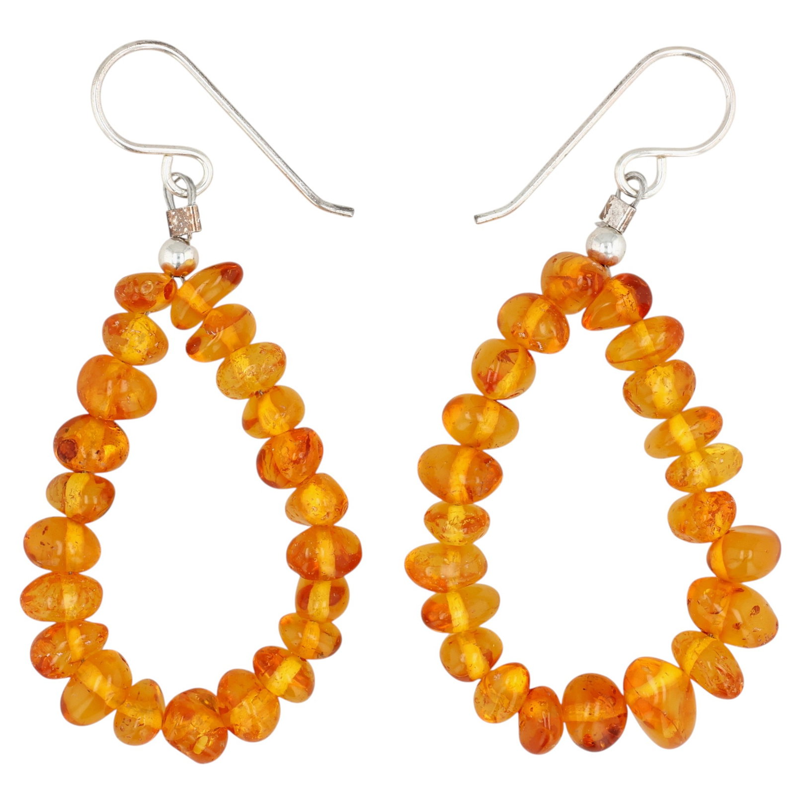 Southwest Sterling Amber Bead Earrings (1 of 3)