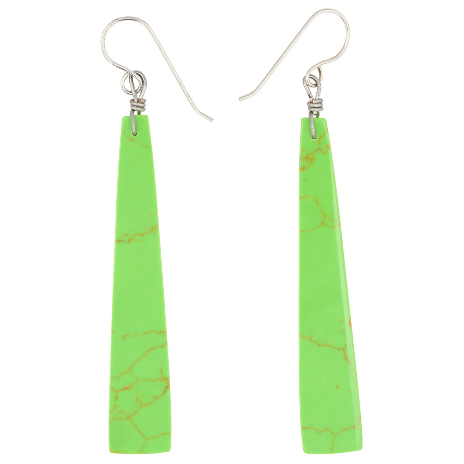 Southwest Sterling Gaspeite Slab Earrings (1 of 3)