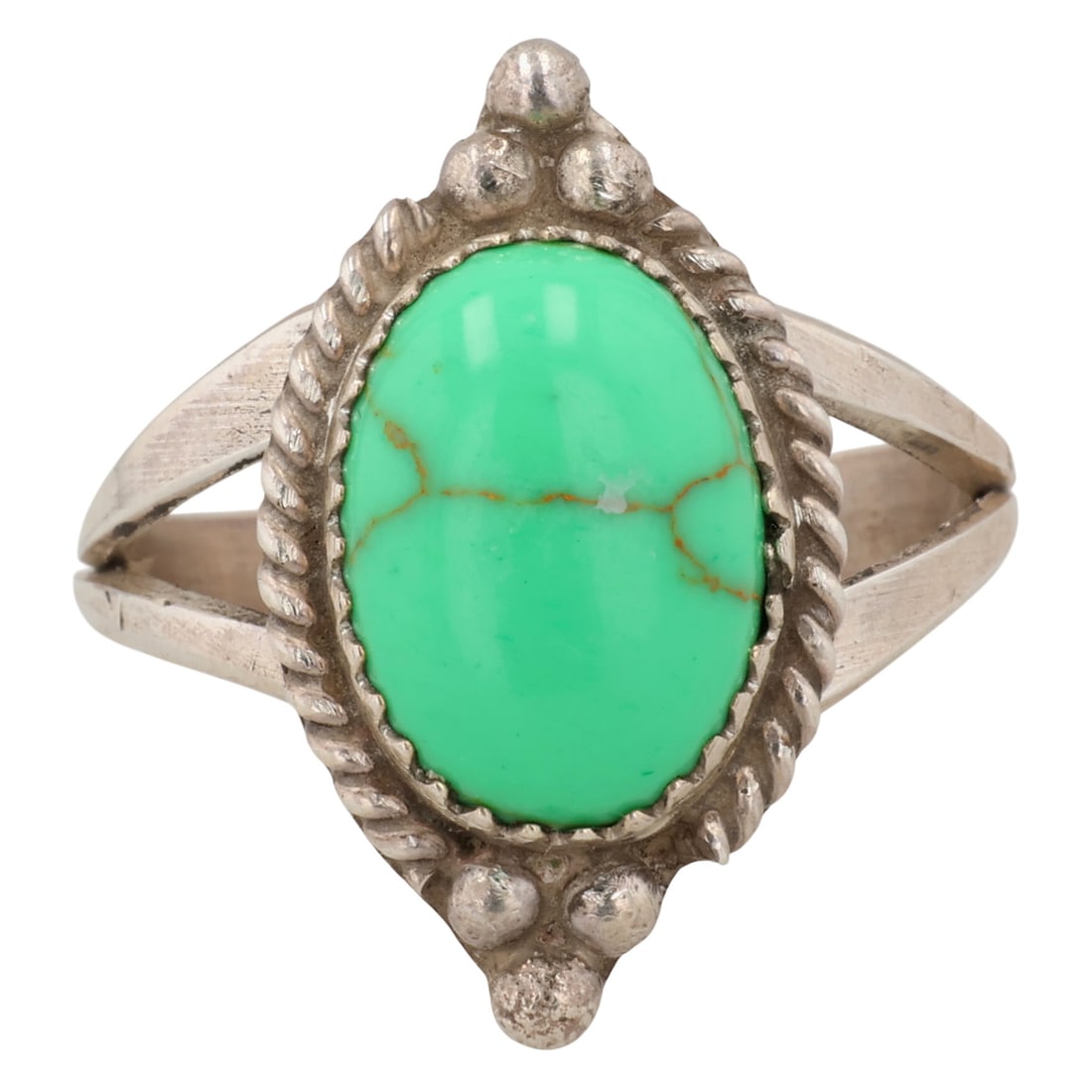 Navajo Sterling Gaspeite Ring Sz 9.25: Navajo Sterling Block Gaspeite Ring Sz 9.25 / 5.5g