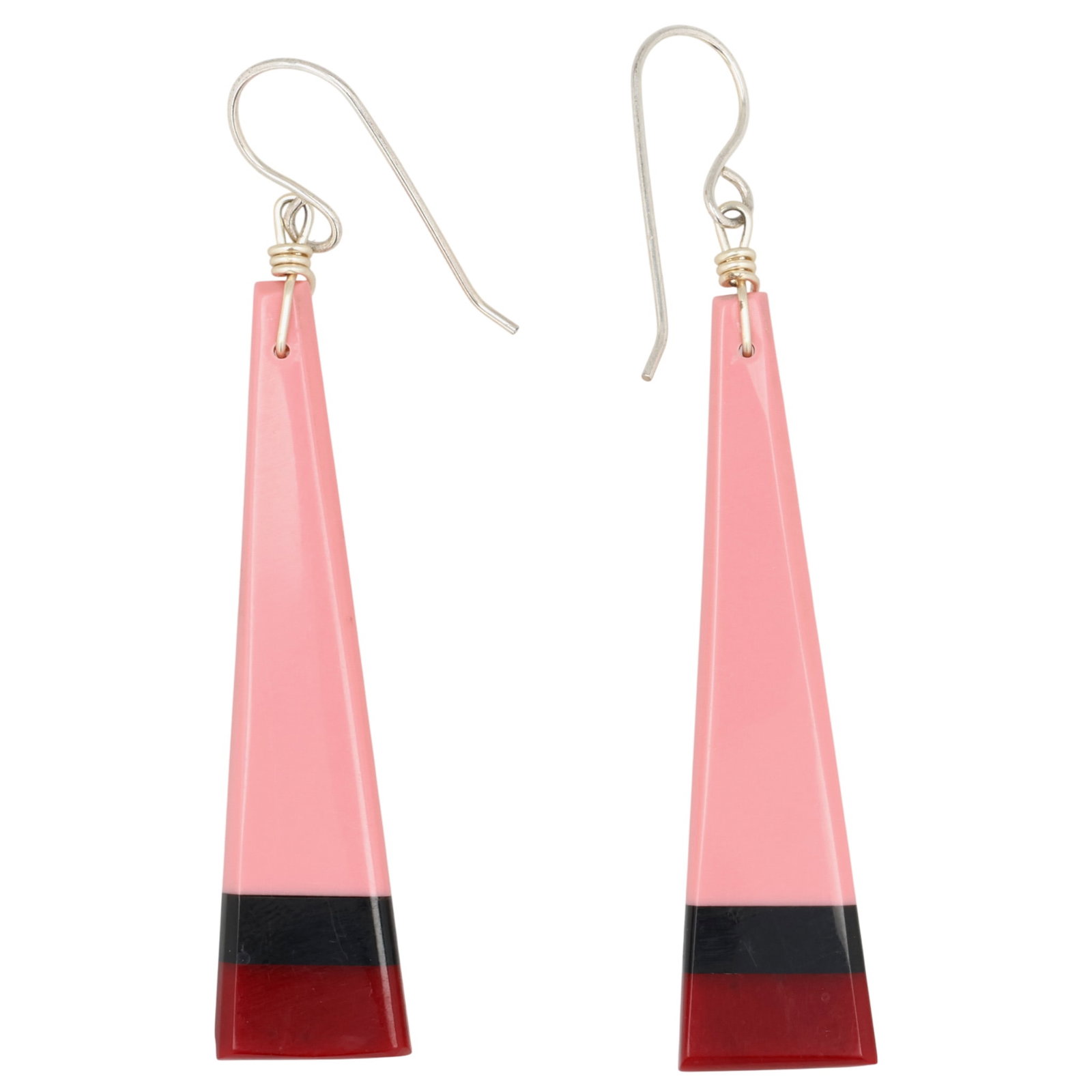 Southwest Sterling Slab Inlay Earrings: Southwest Sterling Slab Inlay Earrings / 4g