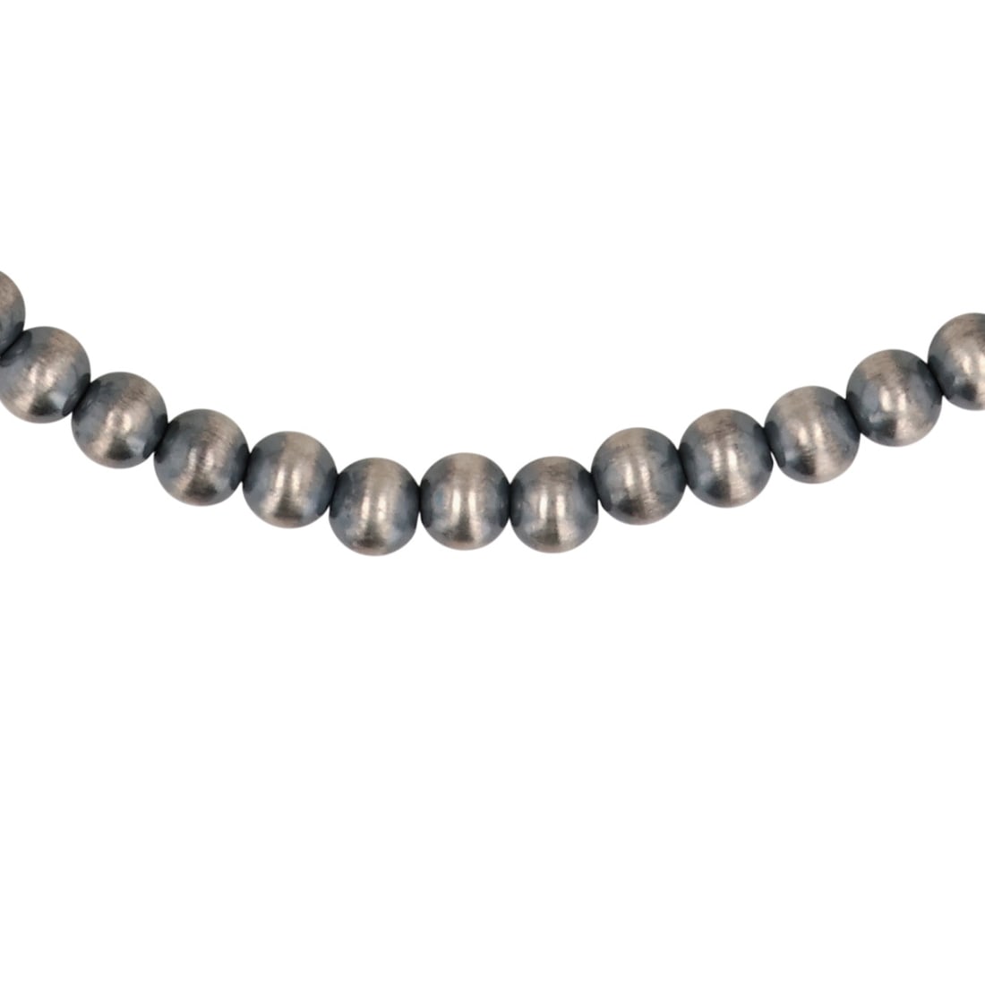 Southwest Sterling Oxidized Bead Necklace: Southwest Sterling Oxidized Bead Necklace / 17g / 7mm / Length: 16"
