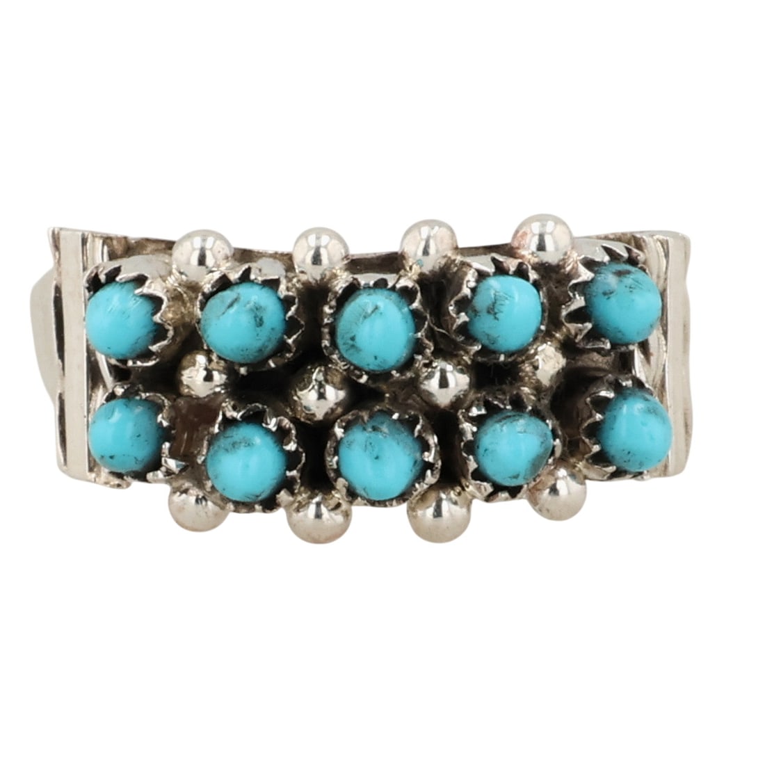 Stephen Haloo Zuni Sterling Turquoise Snake Eye Ring Sz 6.5 (1 of 6)
