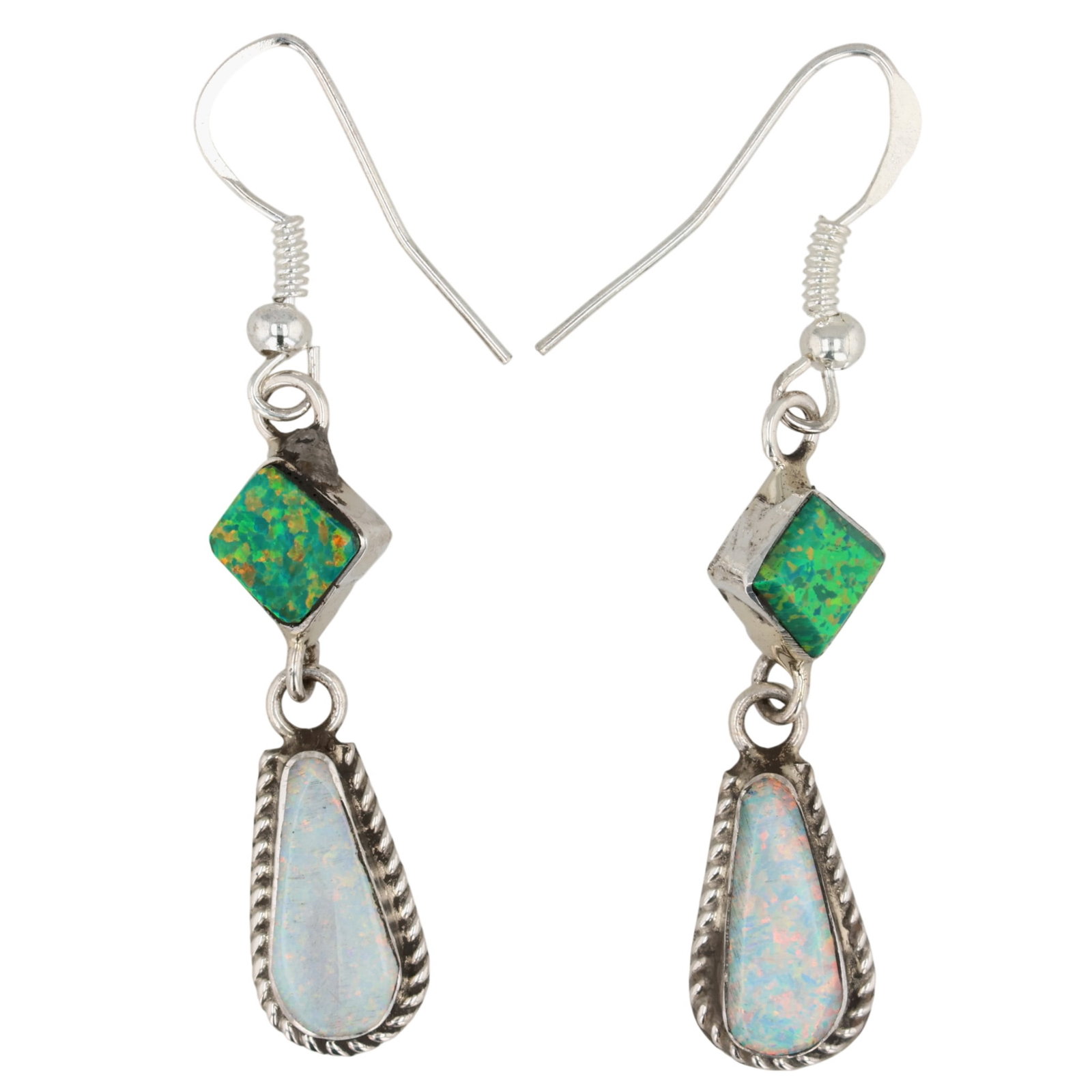Victor Thompson Navajo Sterling Opal Earrings (1 of 4)